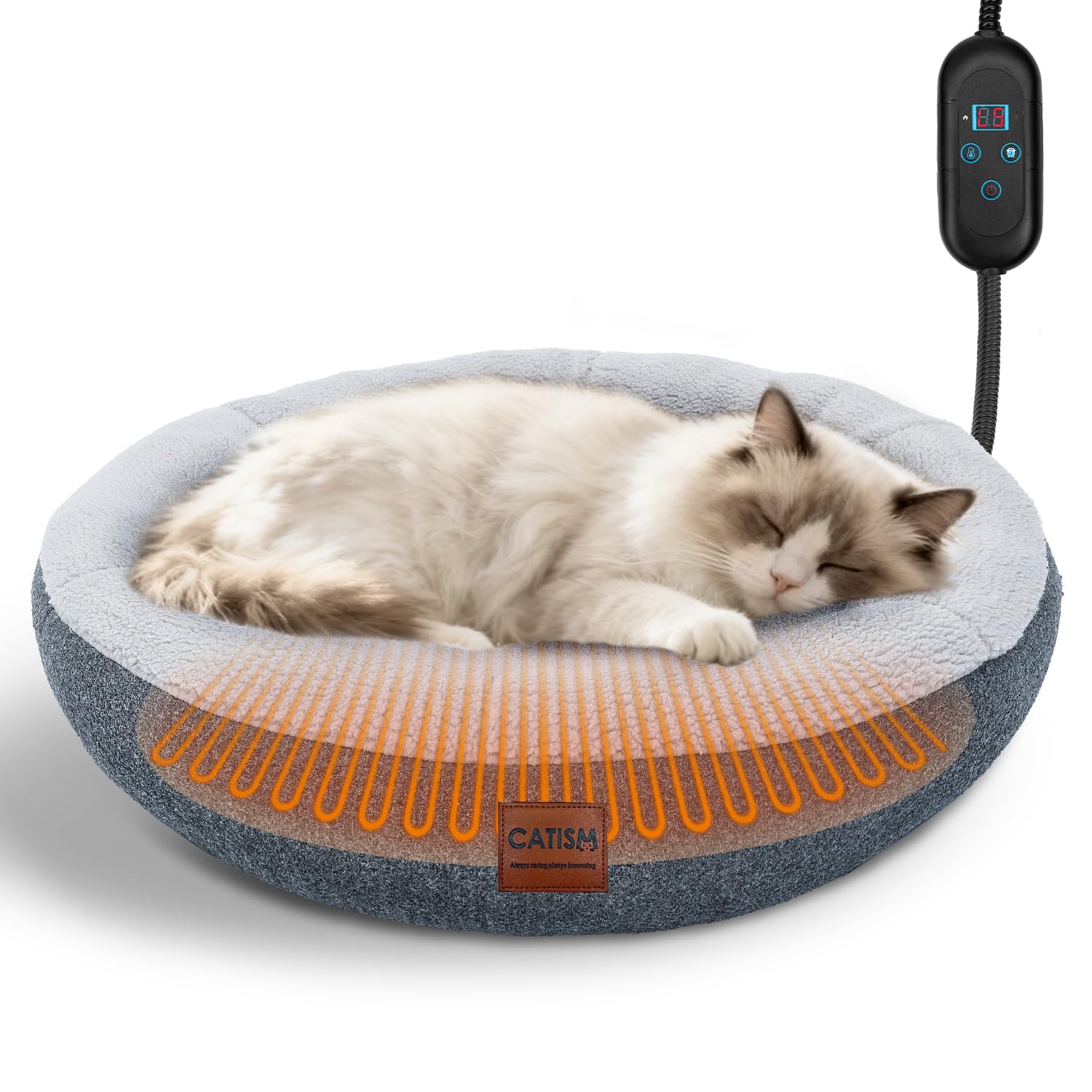 CATISM Heated Cat Bed Donut