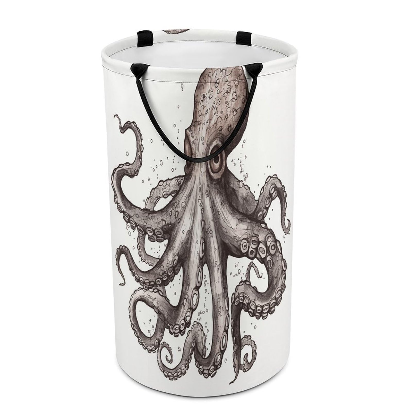 Octopus Laundry Basket Large Foldable Laundry Hamper with Handles Freestanding Collapsible Clothes Basket Waterproof Portable Dirty Clothes Hamper for Bathroom 86L