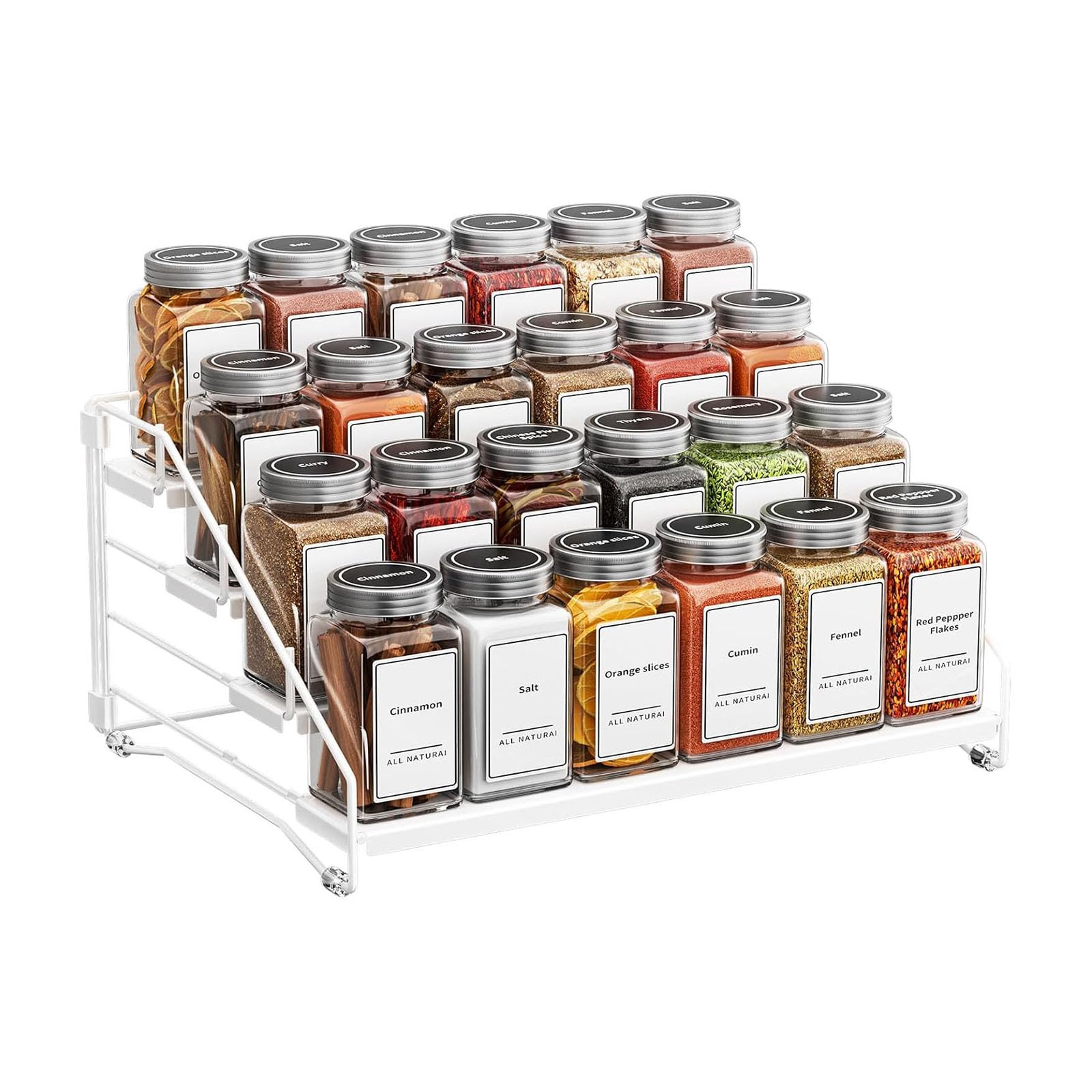 Zeiwohndc Duty Stainless Steel Seasoning Stand Stackable Shelves Easy Setup Compact for Small Cooking Zones Collapsing Kitchen Planner