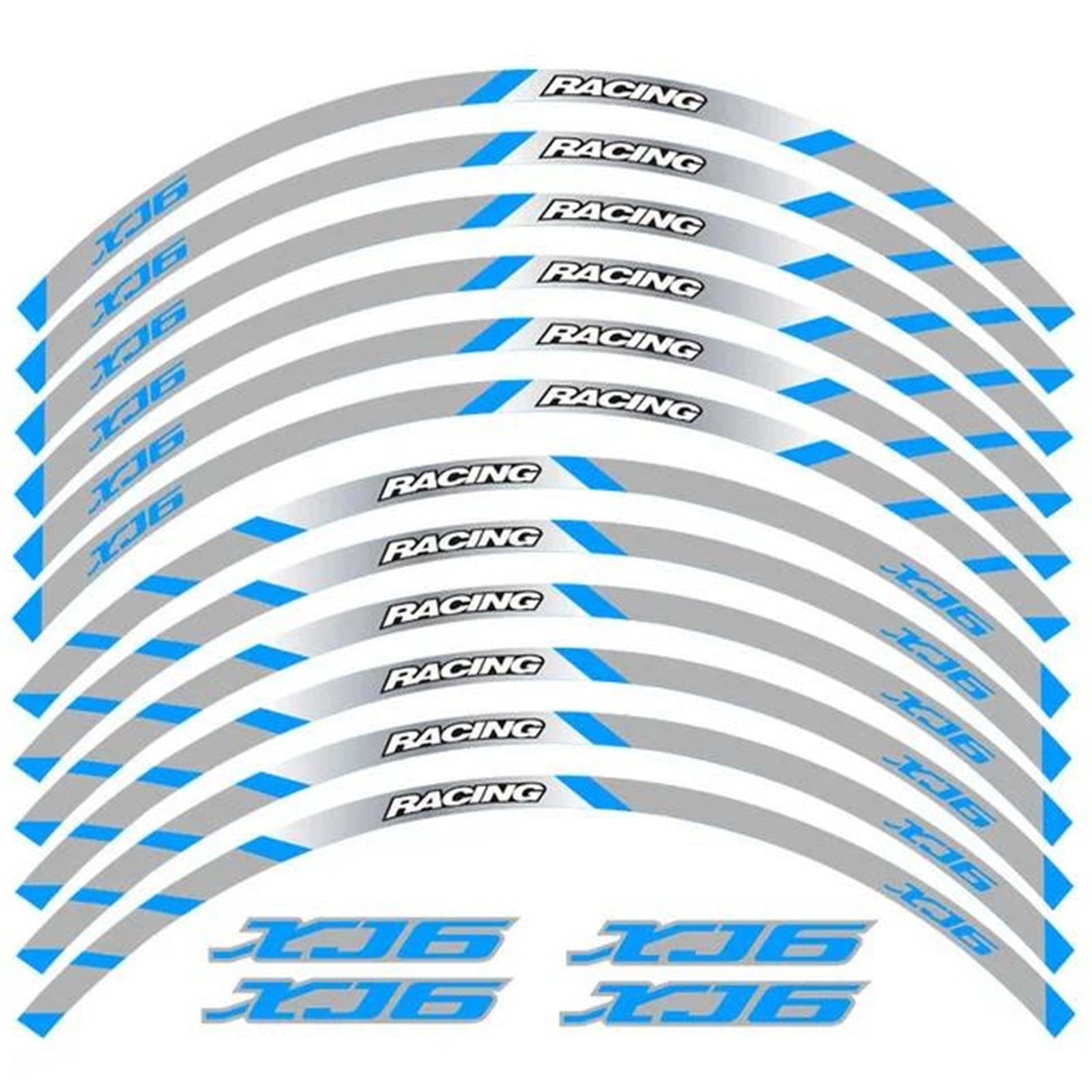Motorcycle Decal Outer Wheel Rim Stickers Tire Film Border Reflective Decals Decoration Sticker for Yamaha XJ6(Color3)