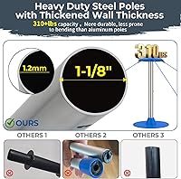 Vista 4 de Tuszom Sistemas de postes de soporte para cubierta de barco con cuerdas de polietileno anti-UV y base de ABS de 9 pulgadas, poste de soporte