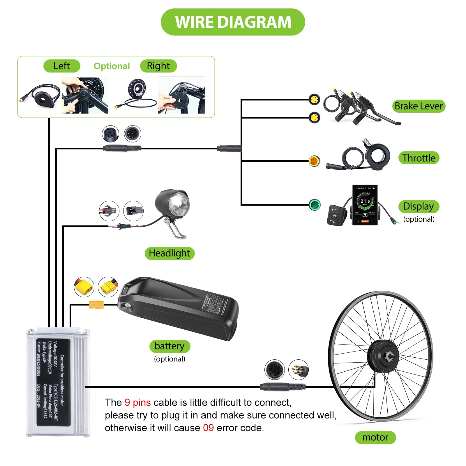 Amazon.co.jp: BAFANG 48V 500W フロントハブモーター : 26インチ 電動