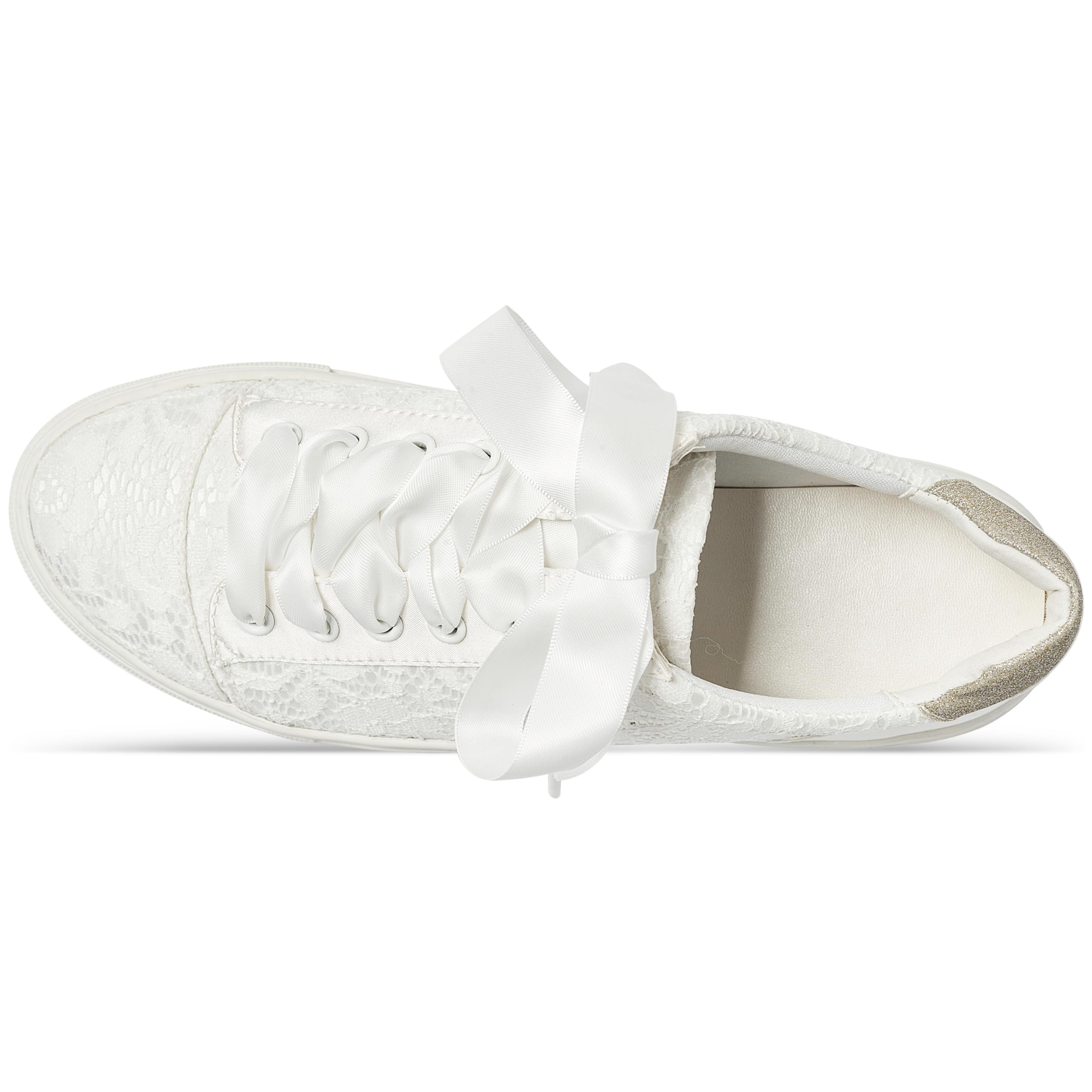 JIAJIA 8834A Zapatos de Boda Zapatillas de Novia Planas Tenis de Novia Zapatillas de Encaje - Personalización Disponible