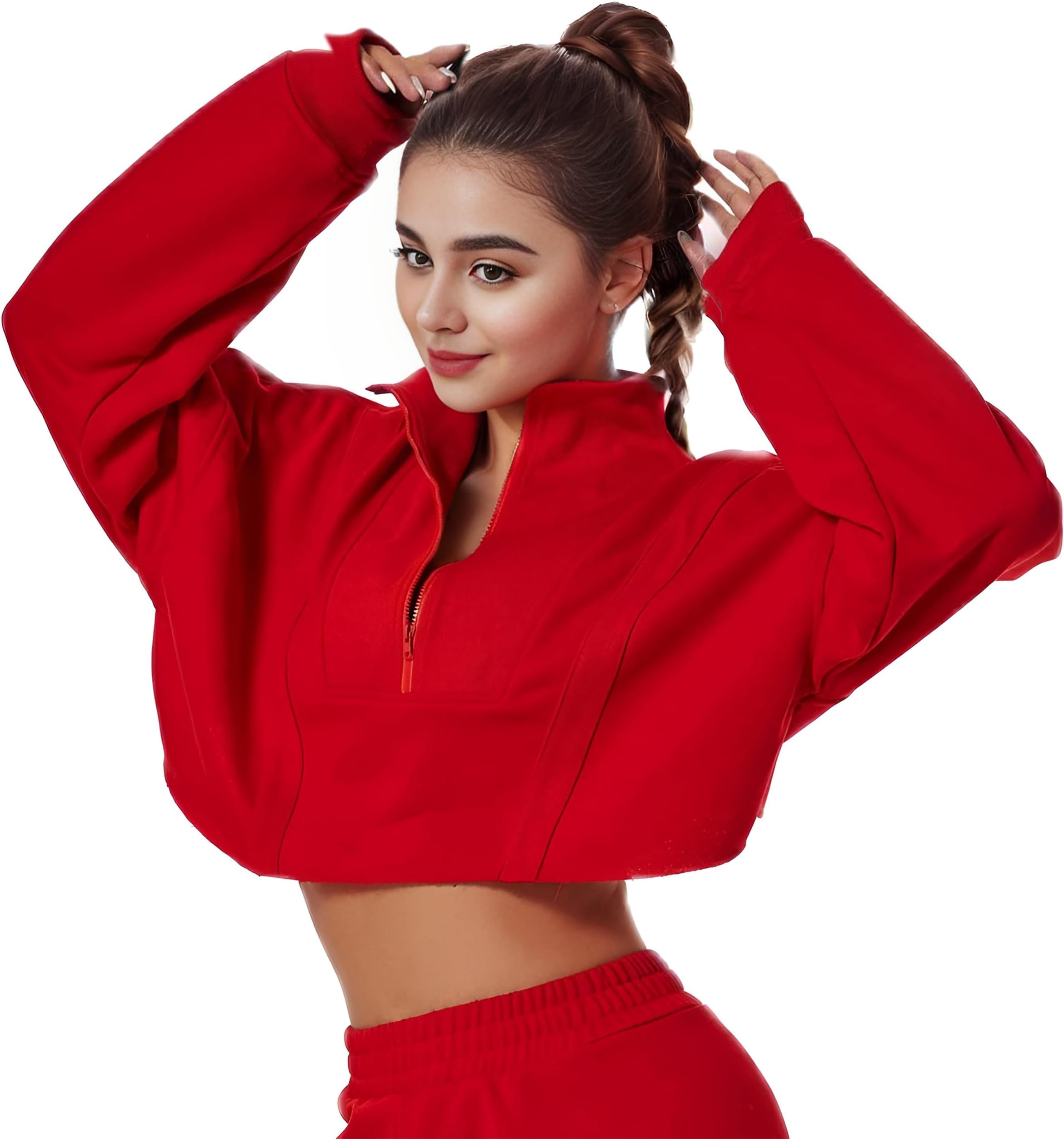 adidas red crop jacket