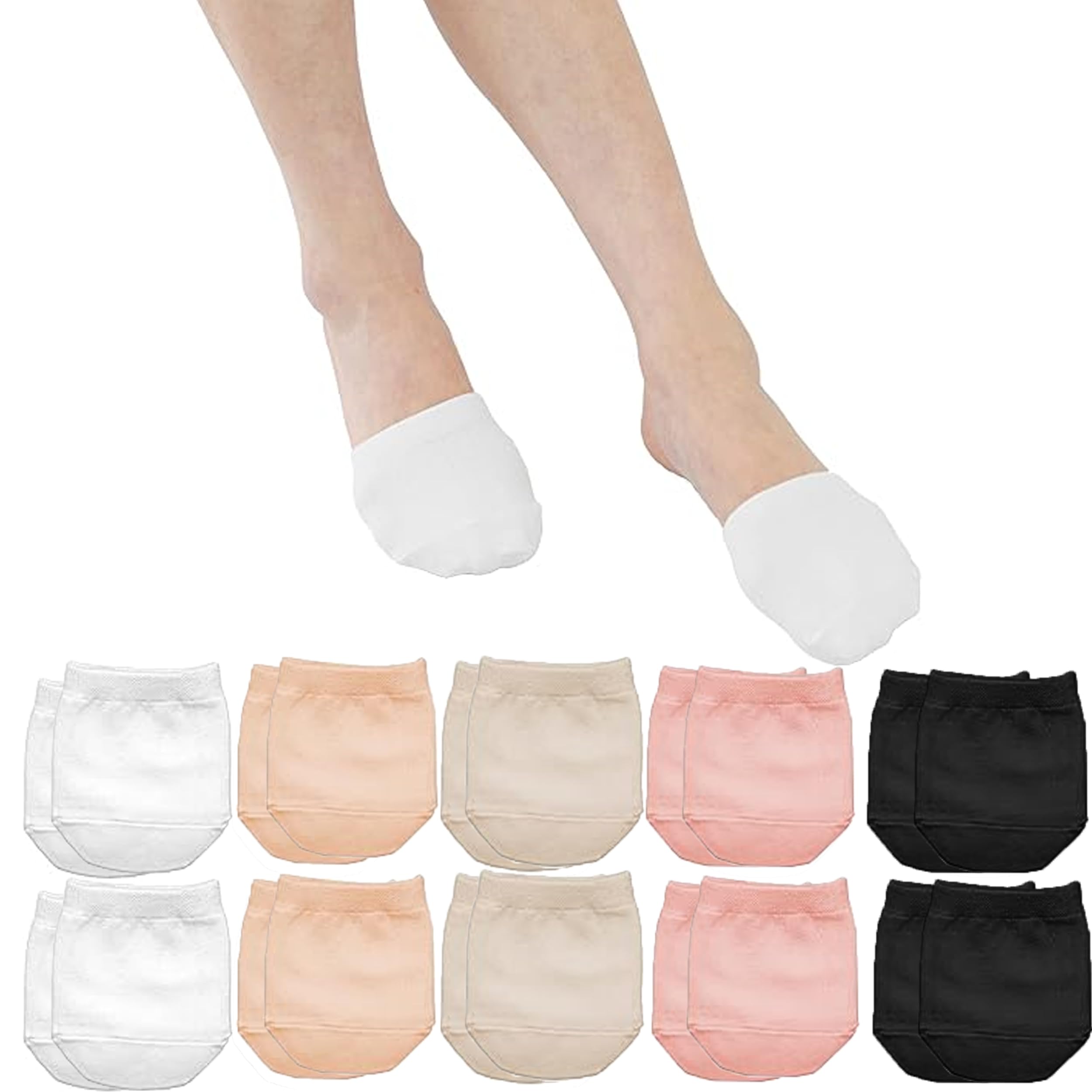 MARRON SMITH 10 Pairs Premium Cotton Mule Socks for Women – Well-Made Toe Topper No-Show Liner Socks, Comfortable, Durable, and Breathable Low-Cut Design (Multi)