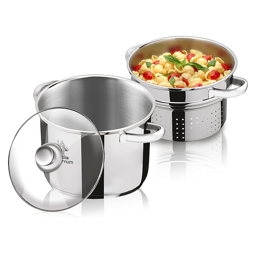 Immagine del prodotto Aeternum Divina Pastarella Pentola Per Pasta, Compatibile con piastra ad induzione, Acciaio, Argento, ‎Diametro 22 cm