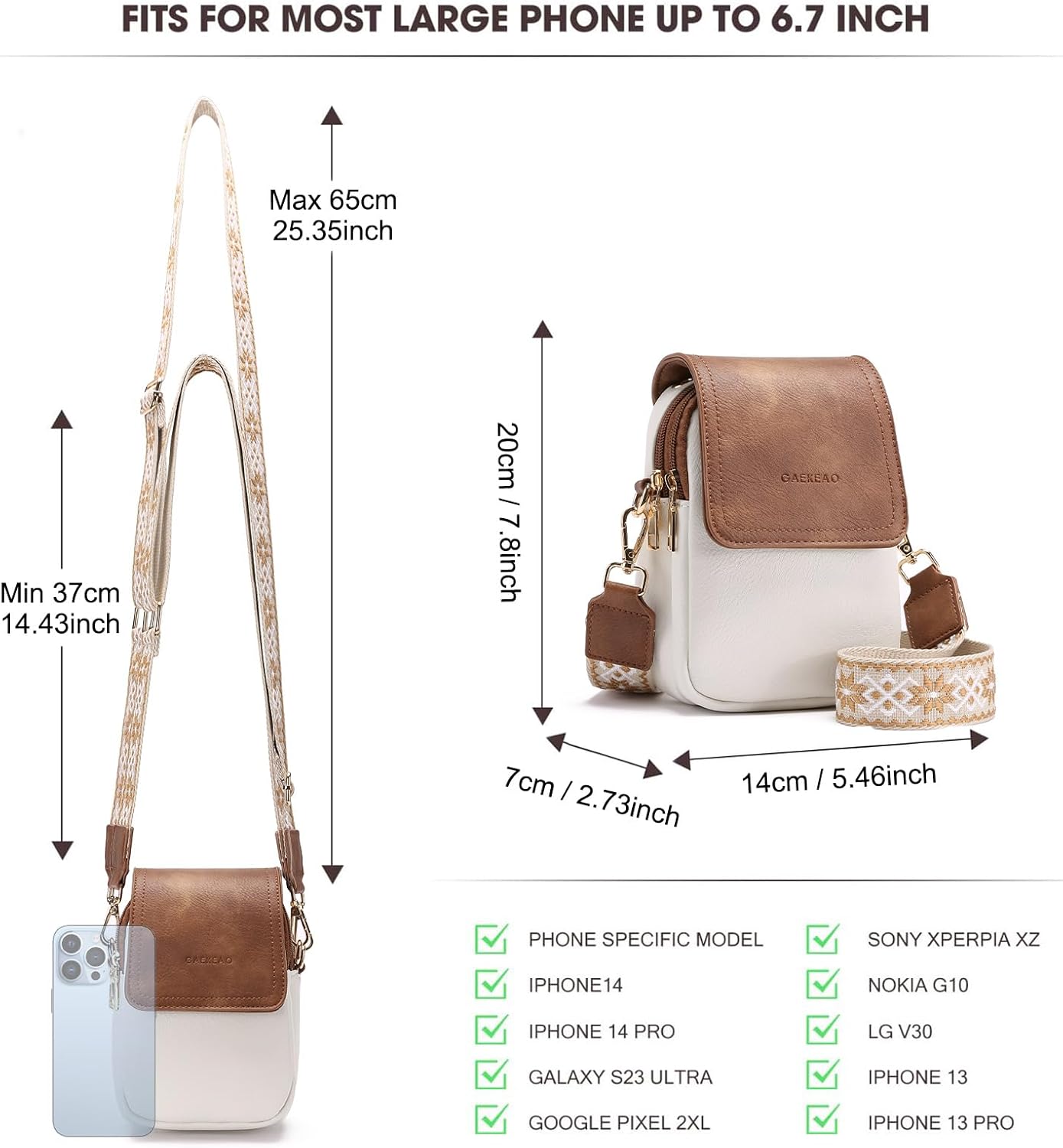 GAEKEAO Vegan Leather Small Crossbody Bag for Women Mini Cell Phone Cross Body Purses Floral Wallet with Card Slots For Girls - Image 4