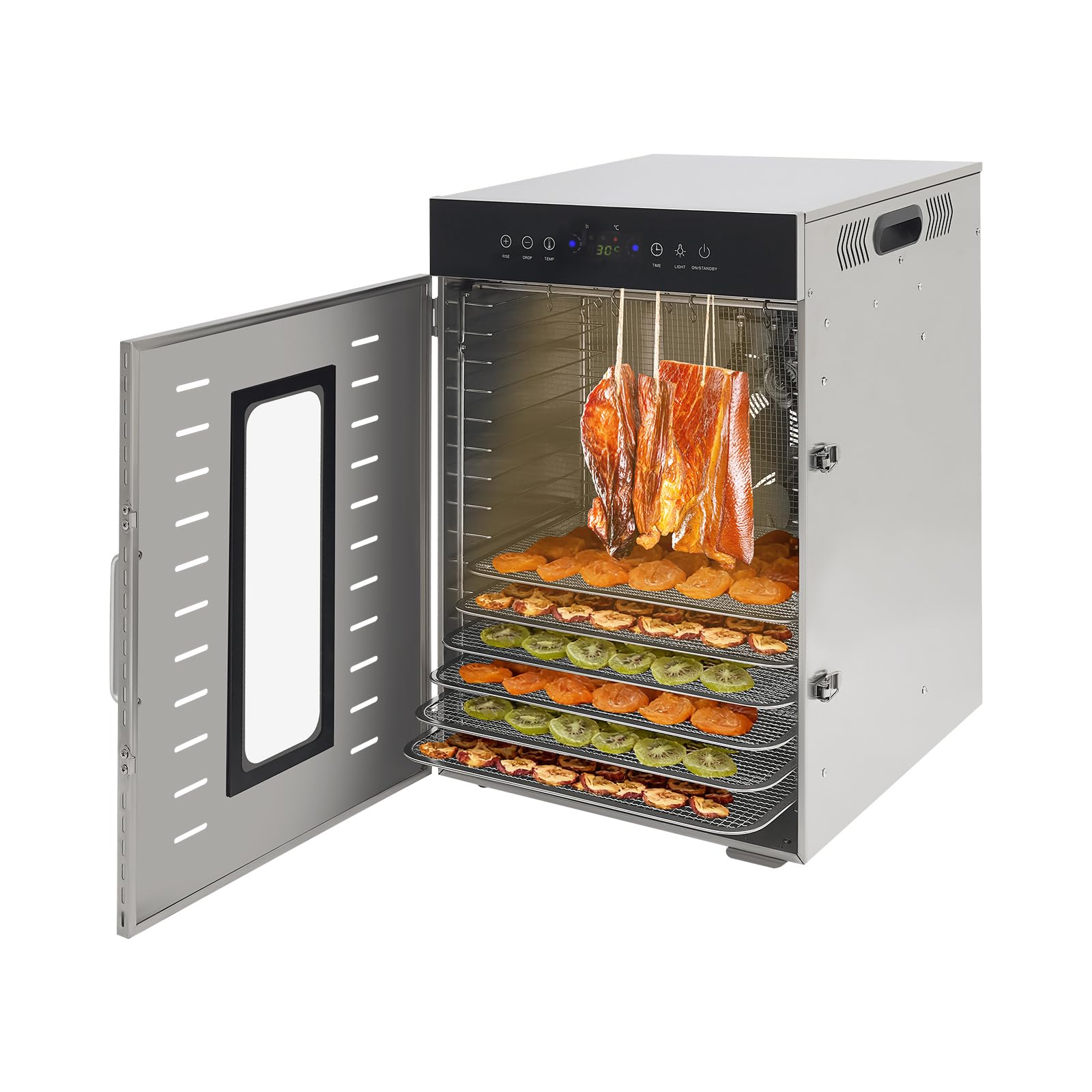 Deshidratador 16 bandejas de acero inoxidable 1370 W temporizador 20 – 90 °