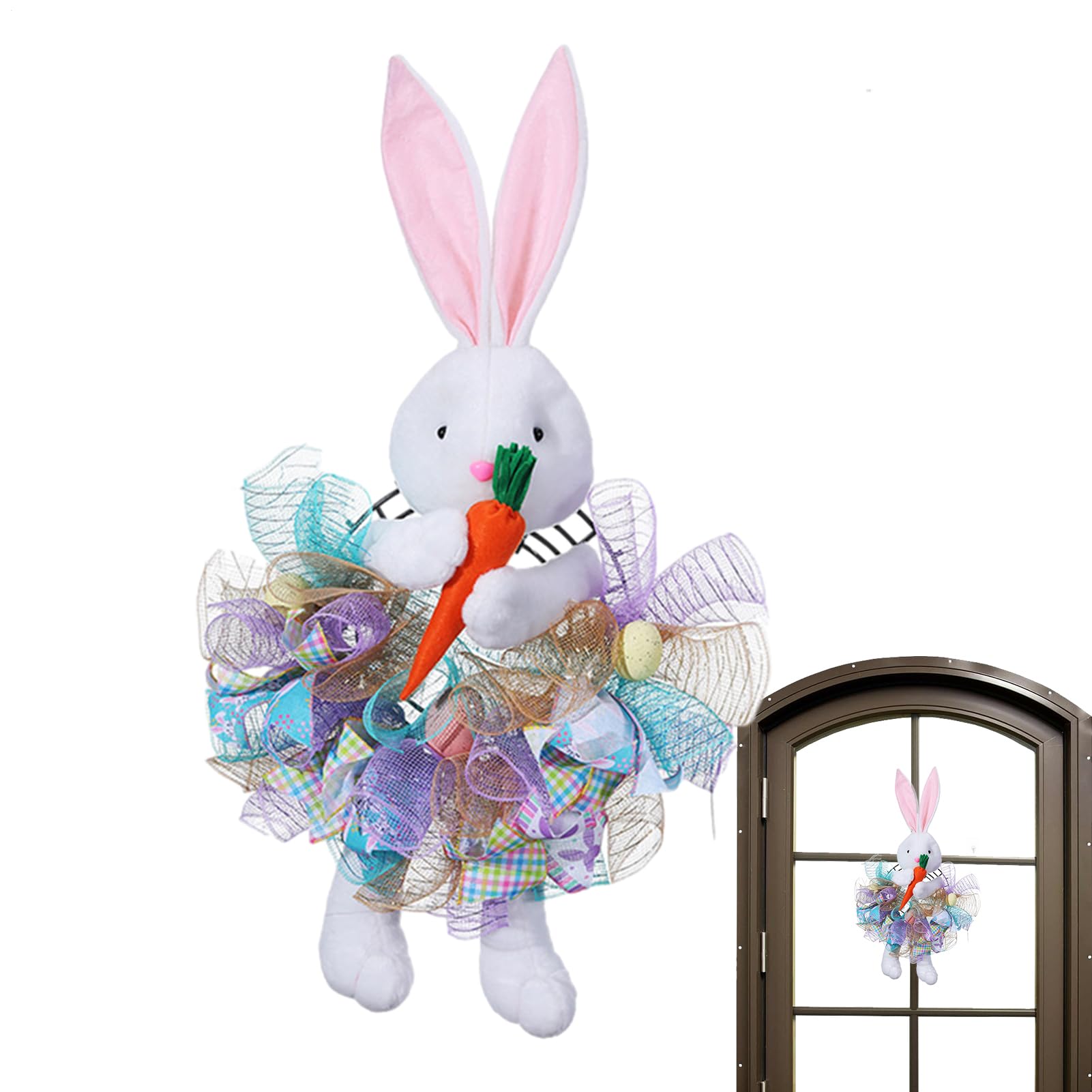 Corone Pasquali per Porta d'Ingresso Bunny Artificiale Divertente e