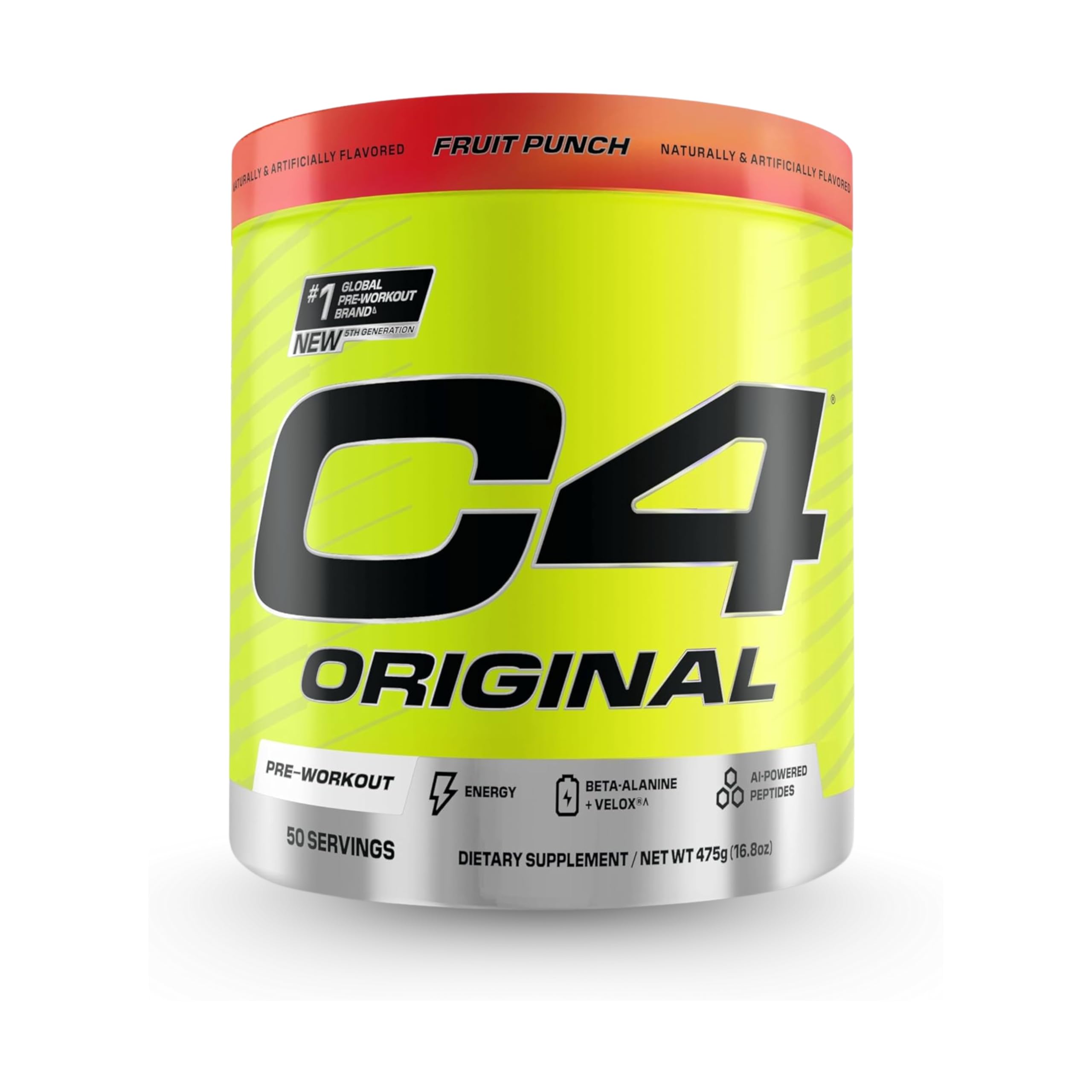 Cellucor C4 Original Pre Workout Powder - Vitamin C for Immune Support Sugar Free Energy Drink for Men & Women, 150mg Caffeine, Beta Alanine, Creatine - Fruit Punch - 60 Servings (Packaging May Vary)