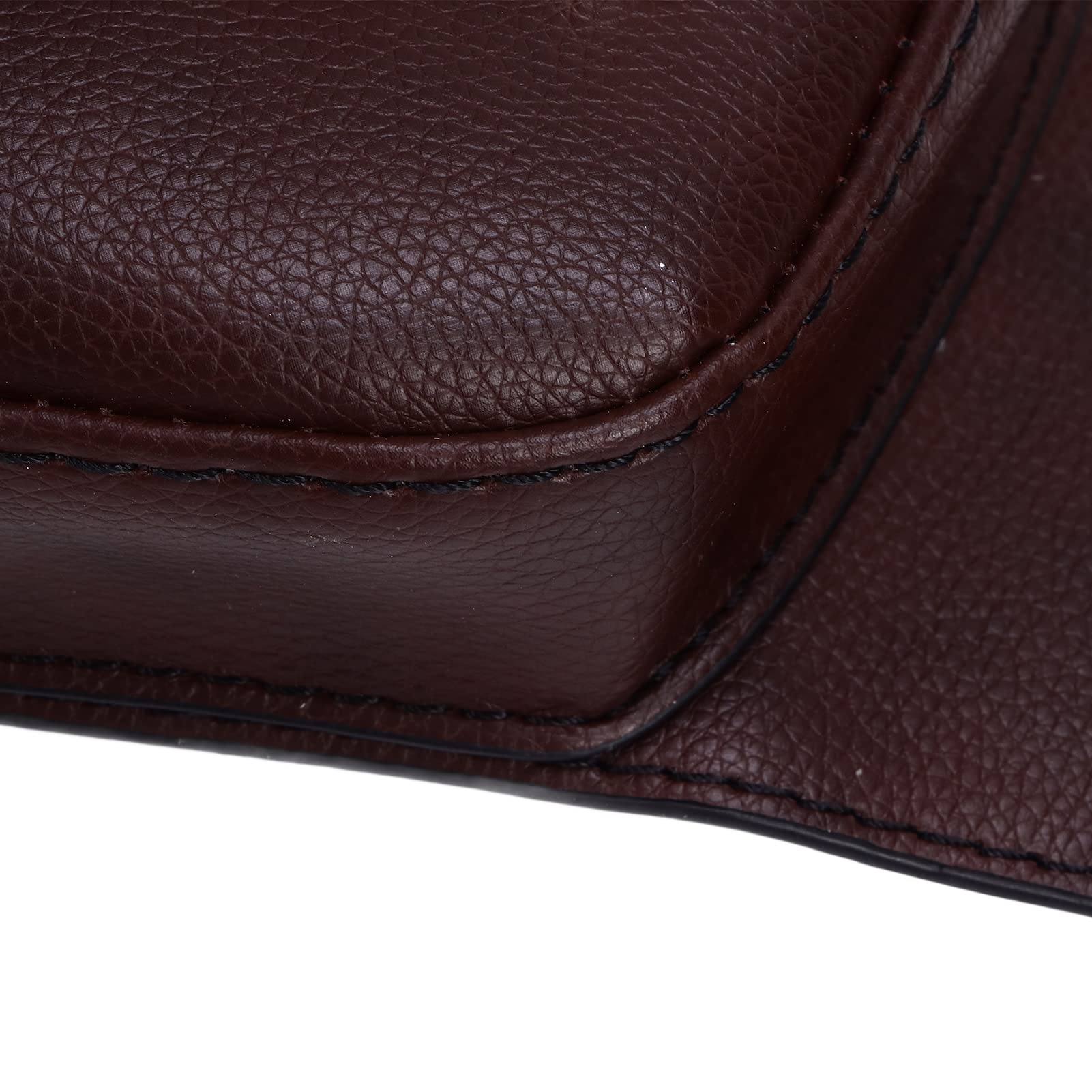 Bolsa para el depósito de aceite de motocicleta, bolsa universal impermeable de cuero artificial para guardar el teléfono y la cartera, con correas de montaje para el depósito de (Marrón oscura)