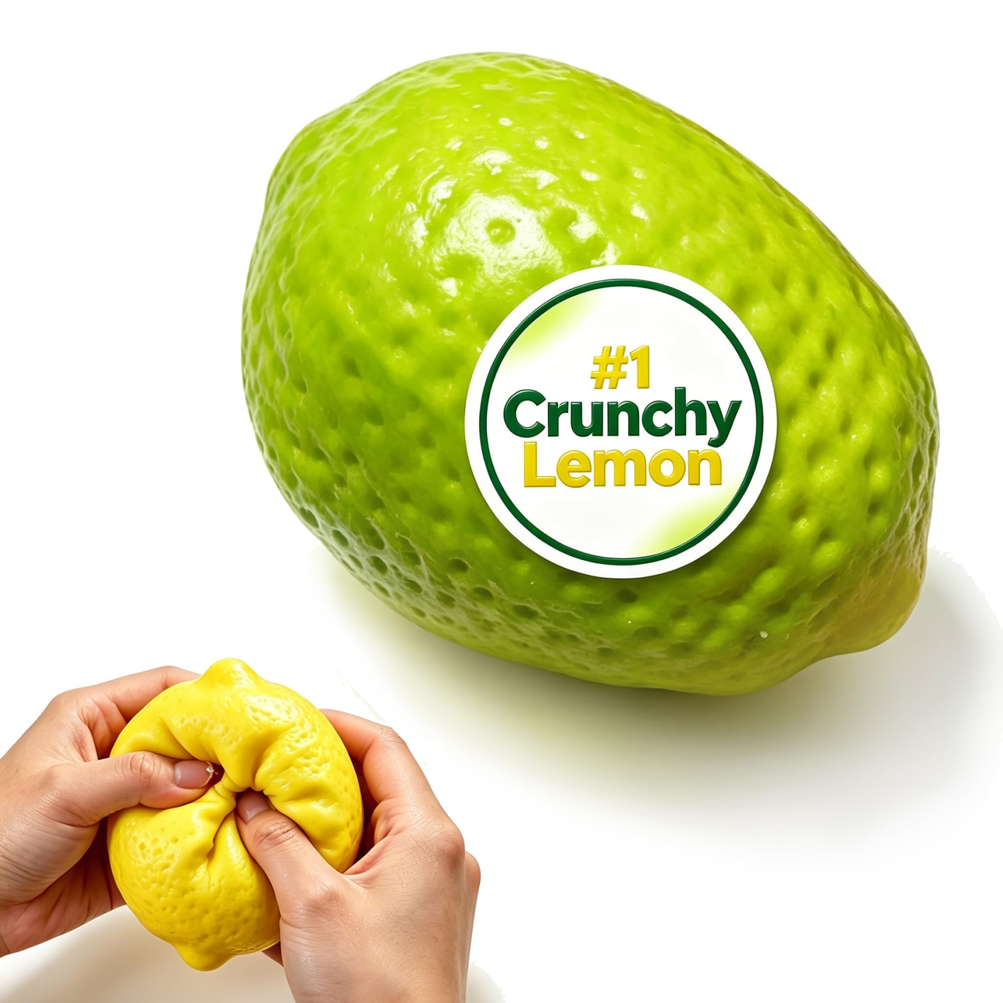 Cheese Squishy, Big Brain Cheese Stress Ball Realistic Design, Anxiety Relief Fidget Toy Sensory Toys For Adults & Kids (Lemon) — image 1
