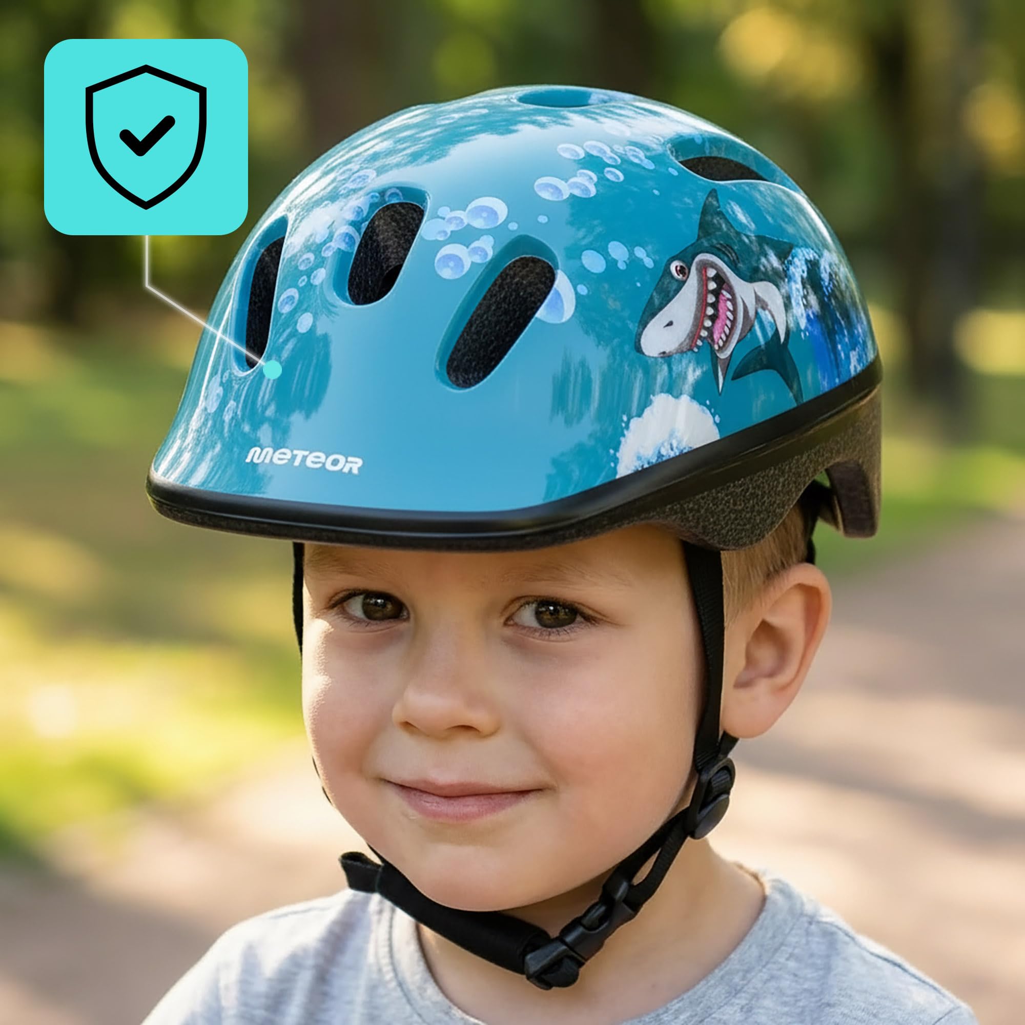 meteor Casco Bici Ideale per Bambini - Caschi Perfetto per Downhill Enduro Ciclismo MTB Scooter - Helmet per Tutte Le Forme di Attività in Bicicletta Helmo