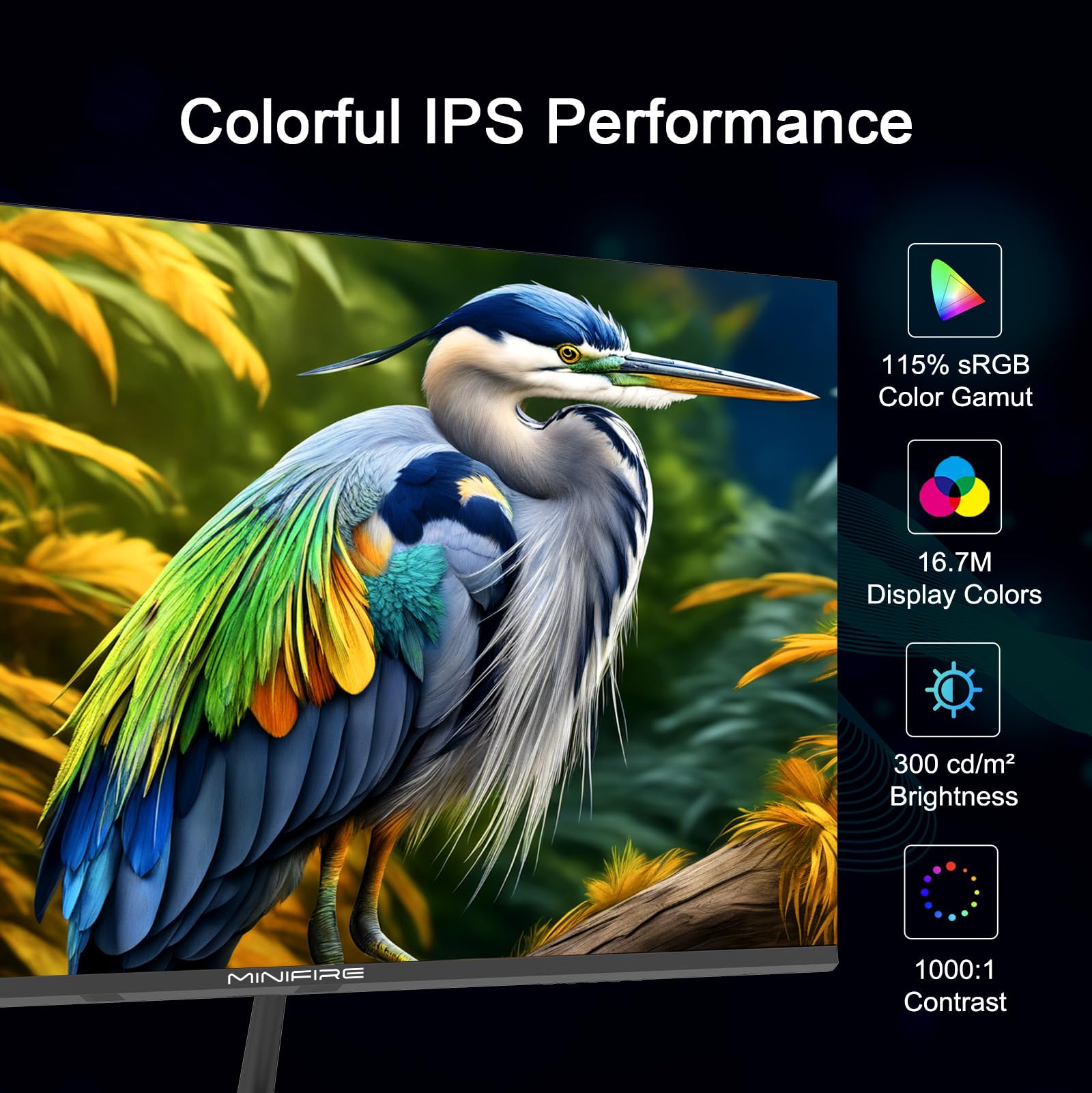 Minifire Écran PC 27 Pouces Moniteur, 120Hz, Full HD (1920x1080), USB-C, HDMI 1.4, sRGB110%, Adaptive-Sync, VESA 100x100mm(Câble de Type C Inclus), Anti-Lumière Bleue(MF27X3AL)