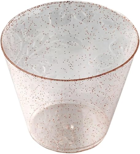 Miniatura 8 de Efavormart - Paquete de 60 vasos de plástico desechables con purpurina de 9 onzas color rosa y dorado