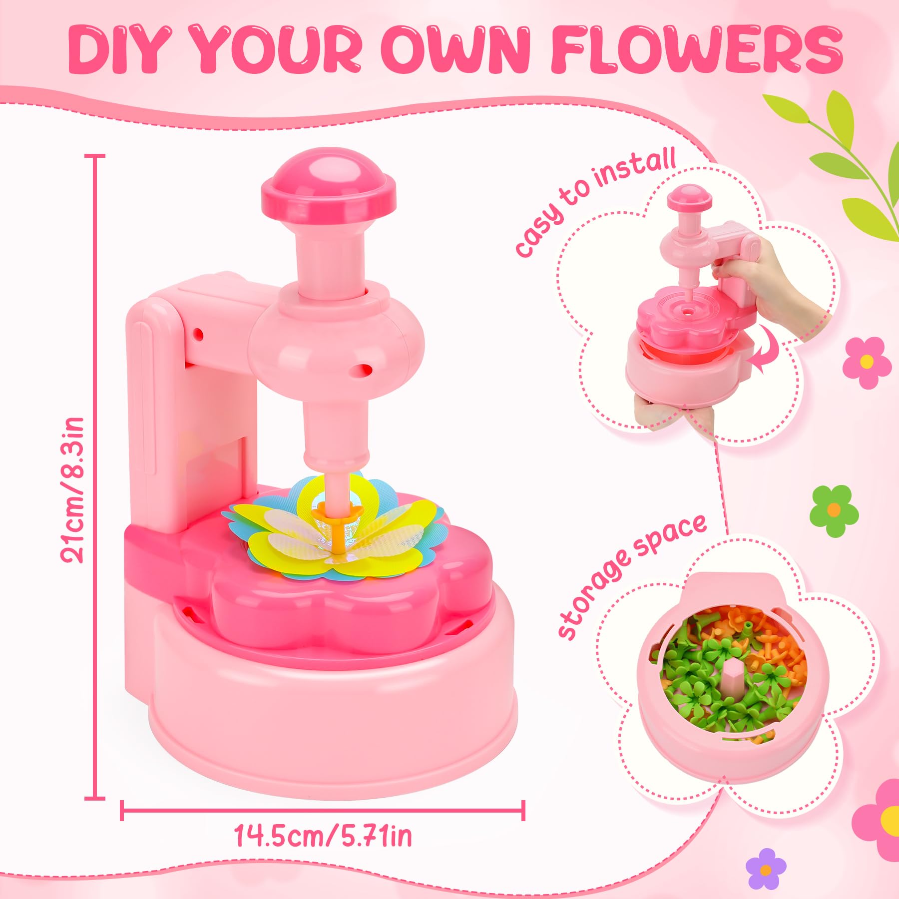 CSYY Kit de Bricolage Floral, Enfants Jouets pour Construire un Bouquet de Fleurs Artificielles 237 Pièces Création Bouquet de Fleurs DIY Bricolage pour enfants de 4, 5, 6, 7 et 8 ans