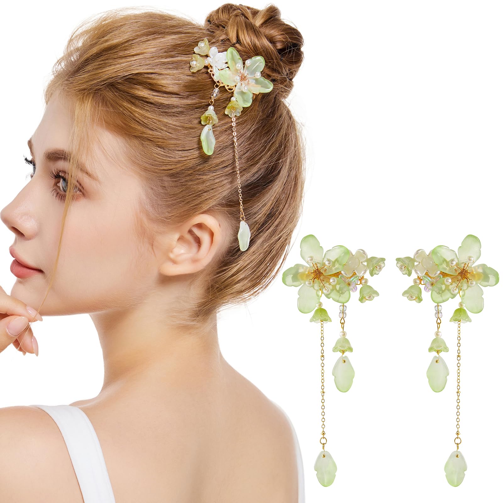 Forcine per capelli floreali con perle per donne, feste di nozze, damigelle d'onore, piccole spille a fiore (SYFJ05)