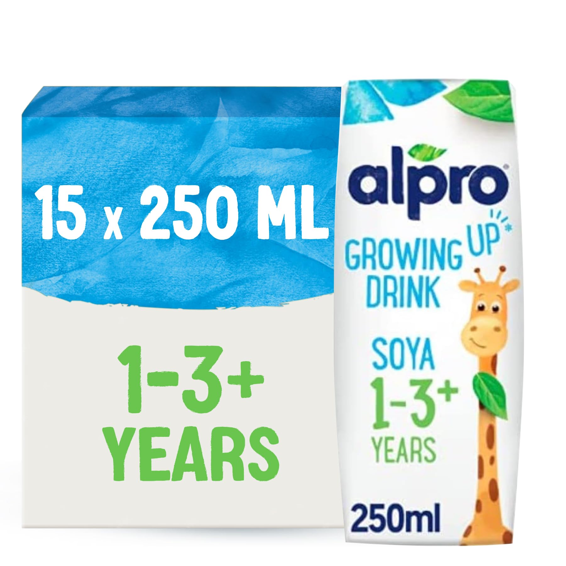 Alpro Soya Growing-Up Plant-Based Long Life Drink, Vegan and Dairy Free, 3 x 250 ml (Pack of 5), Packaging may vary
