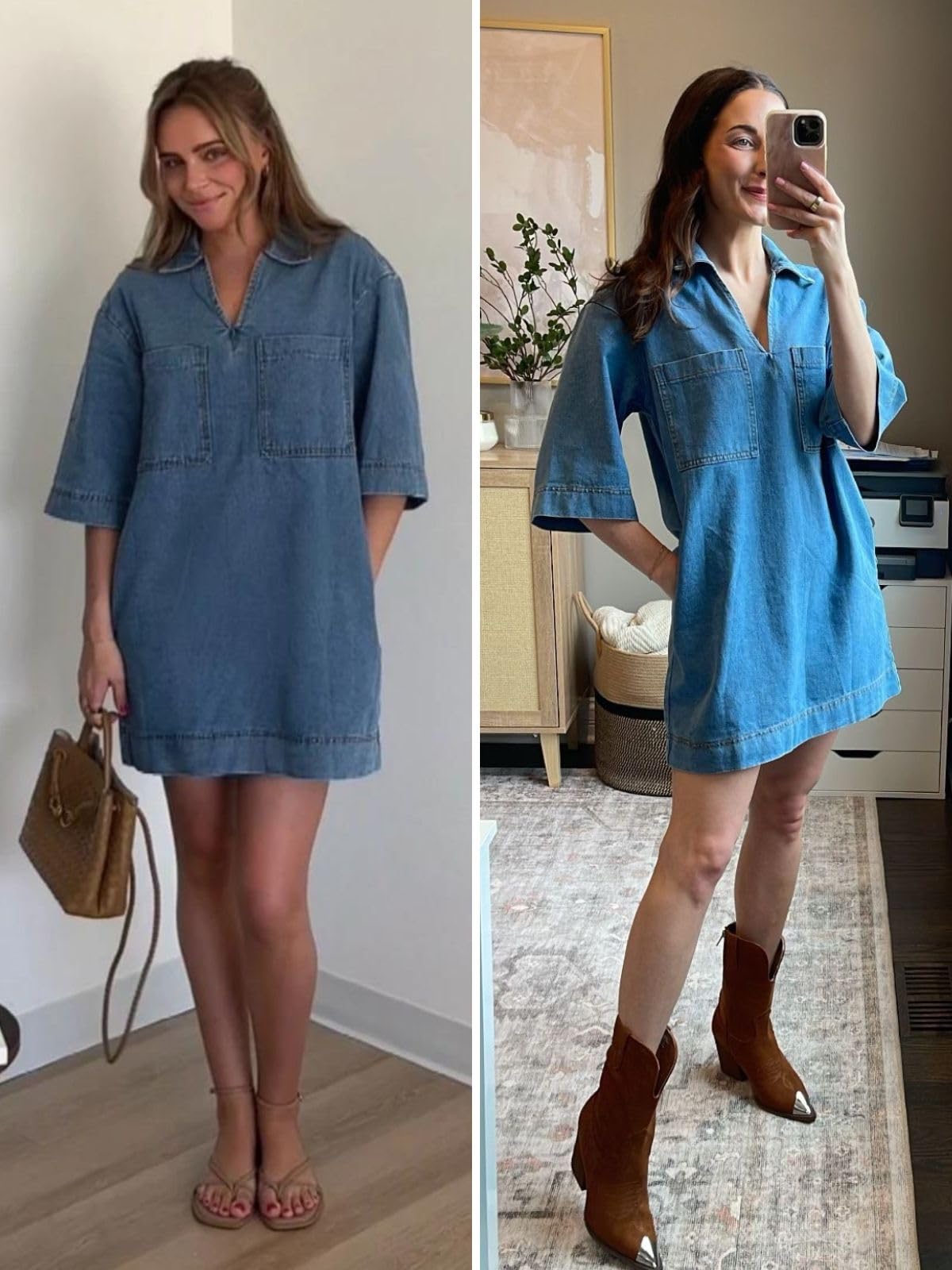 Fisoew Denim Dresses Clásico Mujer