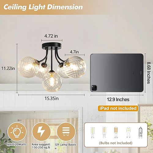 Miniatura 13 de Sputnik Candelabros de 15 luces de cristal ahumado de 39 pulgadas, lámpara de globo grande con vidrio gris ahumado, candelabros negros Sputnik