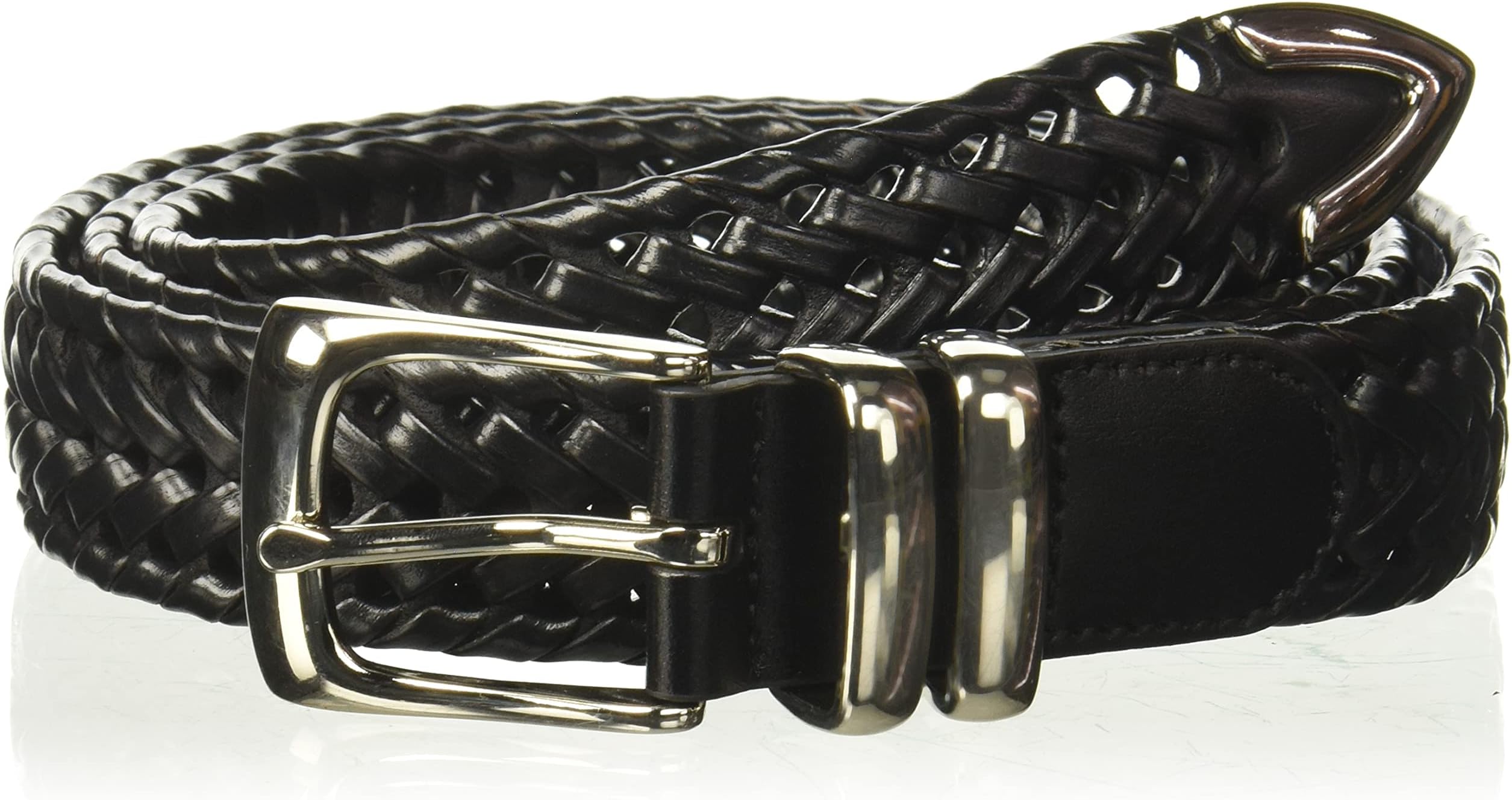 Men's Big-Tall Portfolio Braided Belt, Black, 50