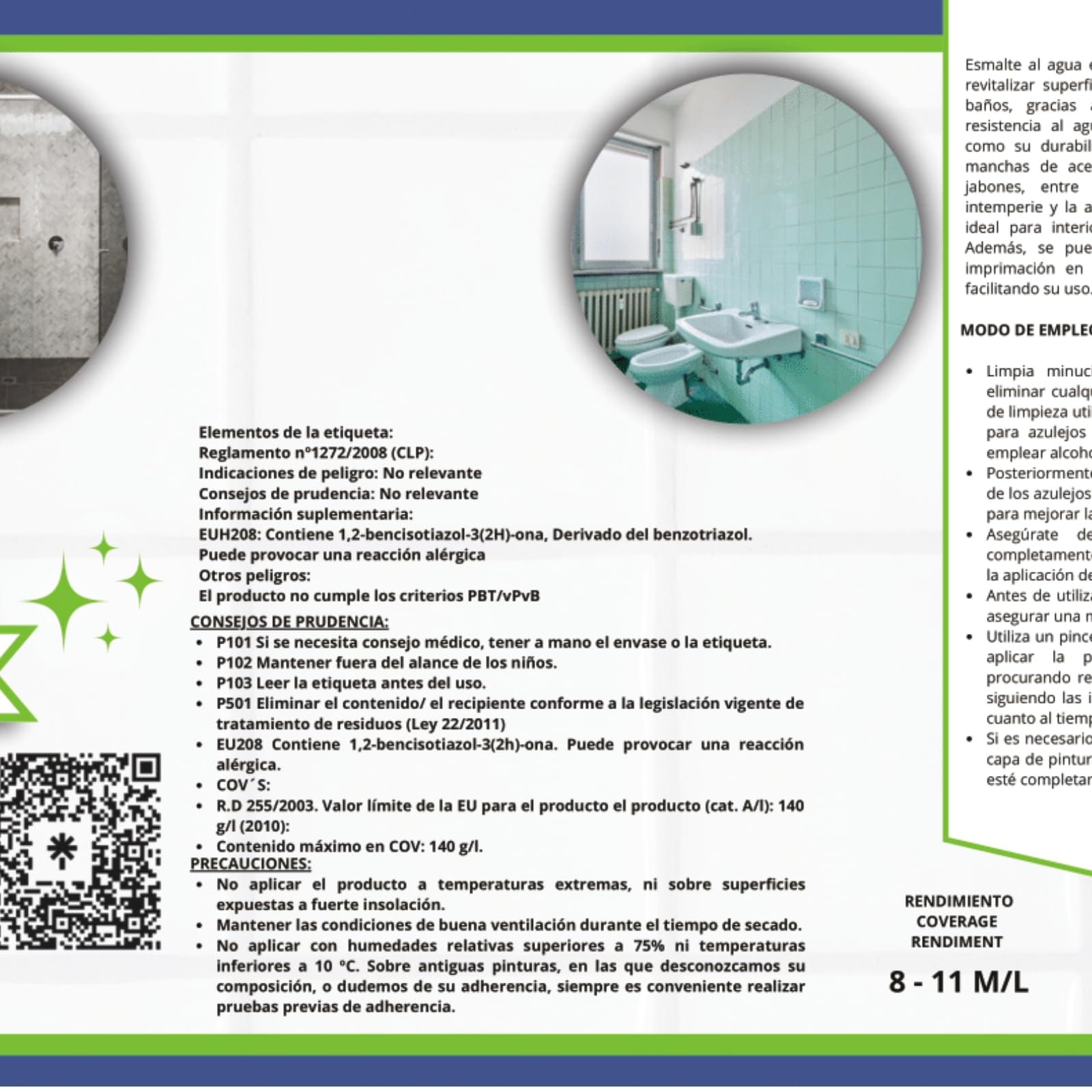 Pintura para Azulejos Cocina y Baño al Agua BRILLANTE | Sin Imprimación | Lavable | Gran dureza (Negro Ébano, 750 ML)