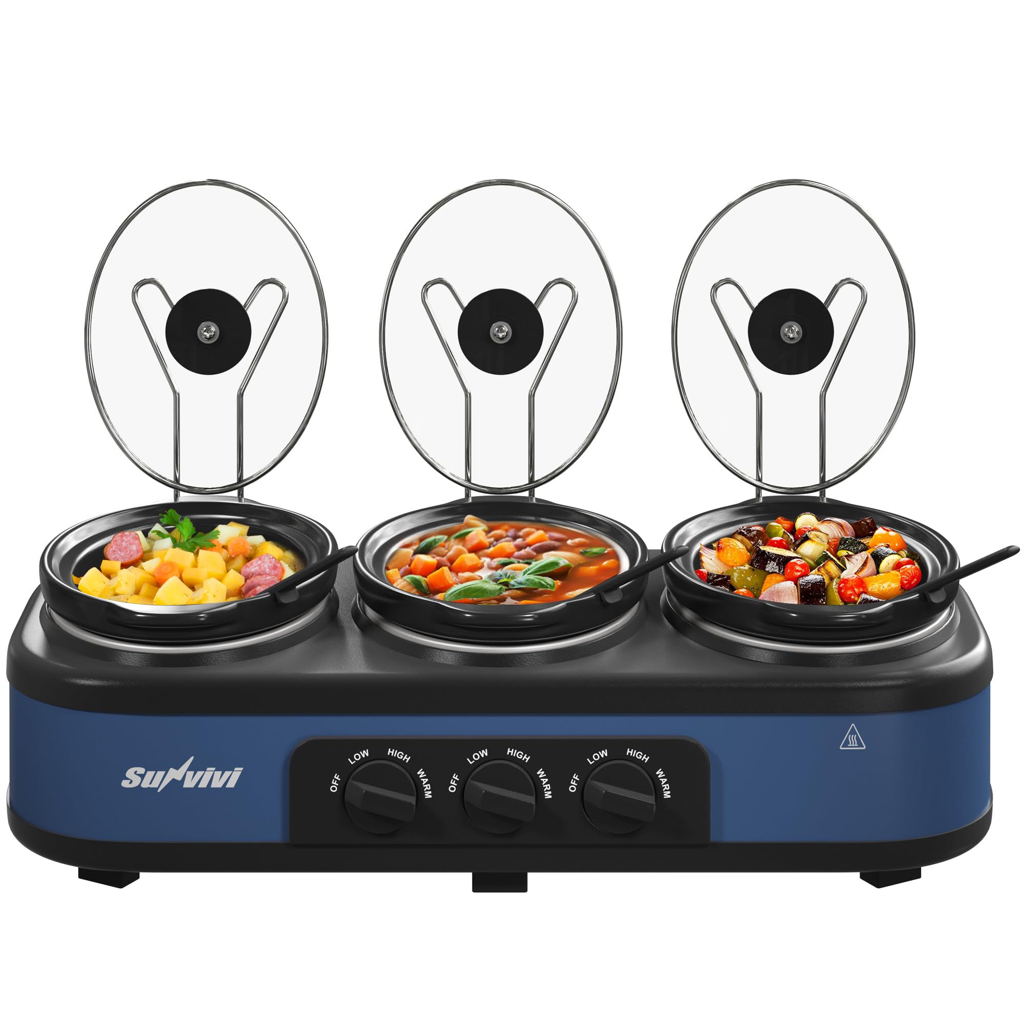 Sunvivi Triple Slow Cooker 2.5QT
