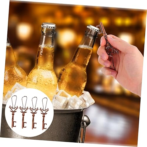 Miniatura 4 de ABOOFAN Abrebotellas de cabeza de ciervo de 8 piezas Rústico Navidad Favor abridor de cerveza de Navidad abridor de cerveza de metal abridor de
