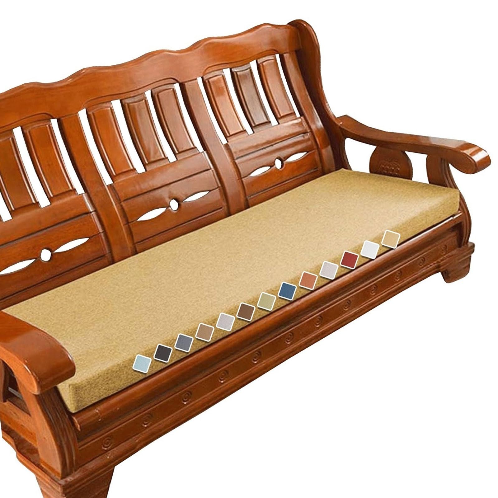 Versatile Indoor/Outdoor Bench Cushion - 150cm/120cm/100cm/90cm x 40cm/35cm/50cm - 2/3 seater Non-Slip Seat Pad for Bay Windows,Garden Patio,Long Chairs,Swings & Porch Furniture(Yellow,110x30x5cm) โ image 1