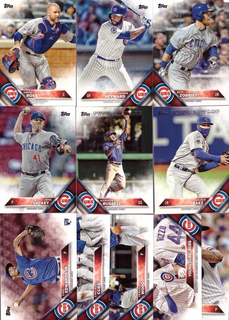 2016 Topps Series 1 & 2 & Update Chicago Cubs Baseball Card Team Set - 41 Card Set - Includes Kris Bryant, Anthony Rizzo, Javier Baez, Willson Contreras, Kyle Schwarber, Aroldis Chapman, and more!