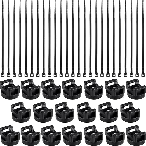 Yookeer Magnetic Zip Tie Mount Multipurpose Cable Holder Magnets Magnetic Wire Management Bases with Heavy Duty Zip, Mount Nylon Cable Ties in Total (180 Pieces,22mm)