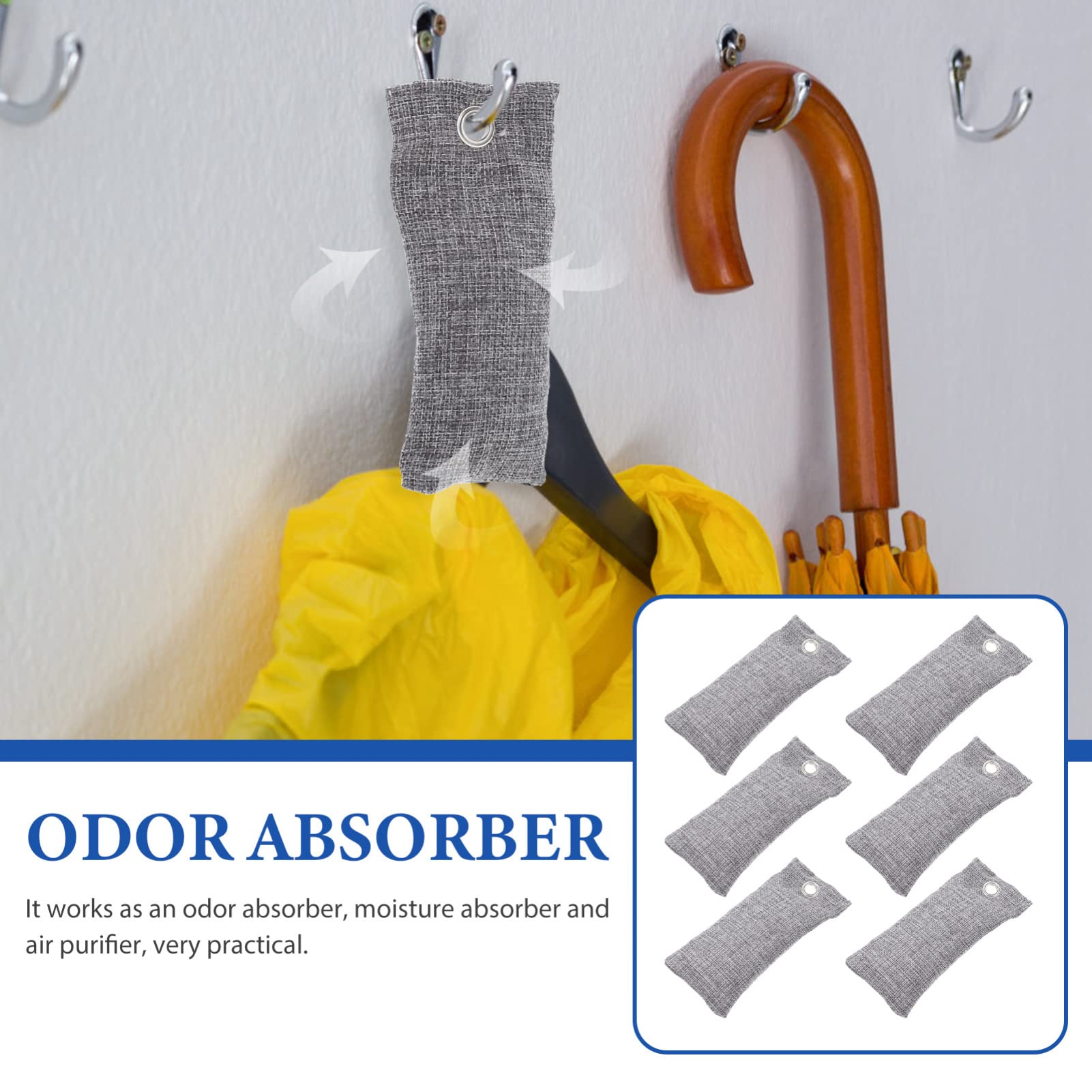 minkissy 6pezzi Sacchetti Bambù Per Armadi Deodorante Professionale Per Scarpe e Odori Domestici Accessorio Per Casa Che Assorbe Umidità e Odori Per Auto e Stanze