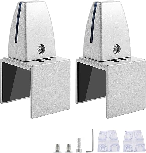 Clip de soporte de partición 2 piezas Silver Sneeze Guard Clamp Clips para cubículos de aluminio con espaciadores de plásticobase engrosada