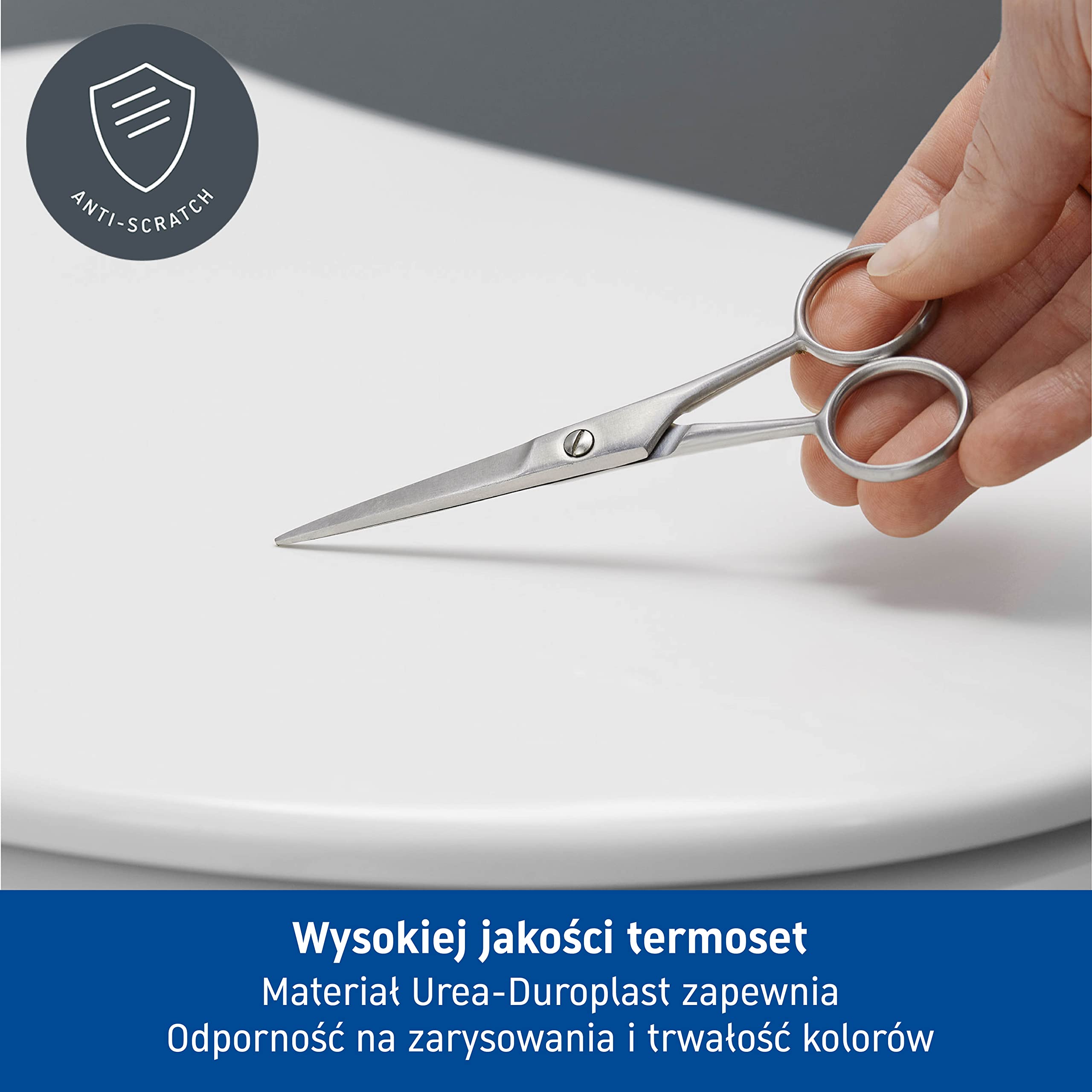 Duravit Deska sedesowa D-Code, Deski sedesowe z duroplastu, pokrywa toalety z zawiasami ze stali nierdzewnej, biała