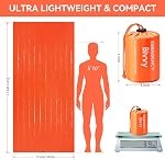 Esky Emergency Sleeping Bag, 2 Pack Portable Survival Thermal Bivy Sack, Waterproof Lightweight Survival Shelter Blanket Bags