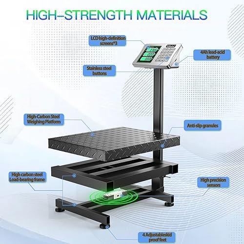 Miniatura 2 de Báscula de plataforma digital de computación, báscula de envío de peso de 660 libras, equipaje de precisión, báscula postal de envío con cálculo de