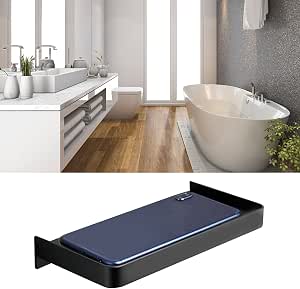 Stainless Steel Toilet Paper Holder With Phone Shelf, Bathroom Tissue Holder
