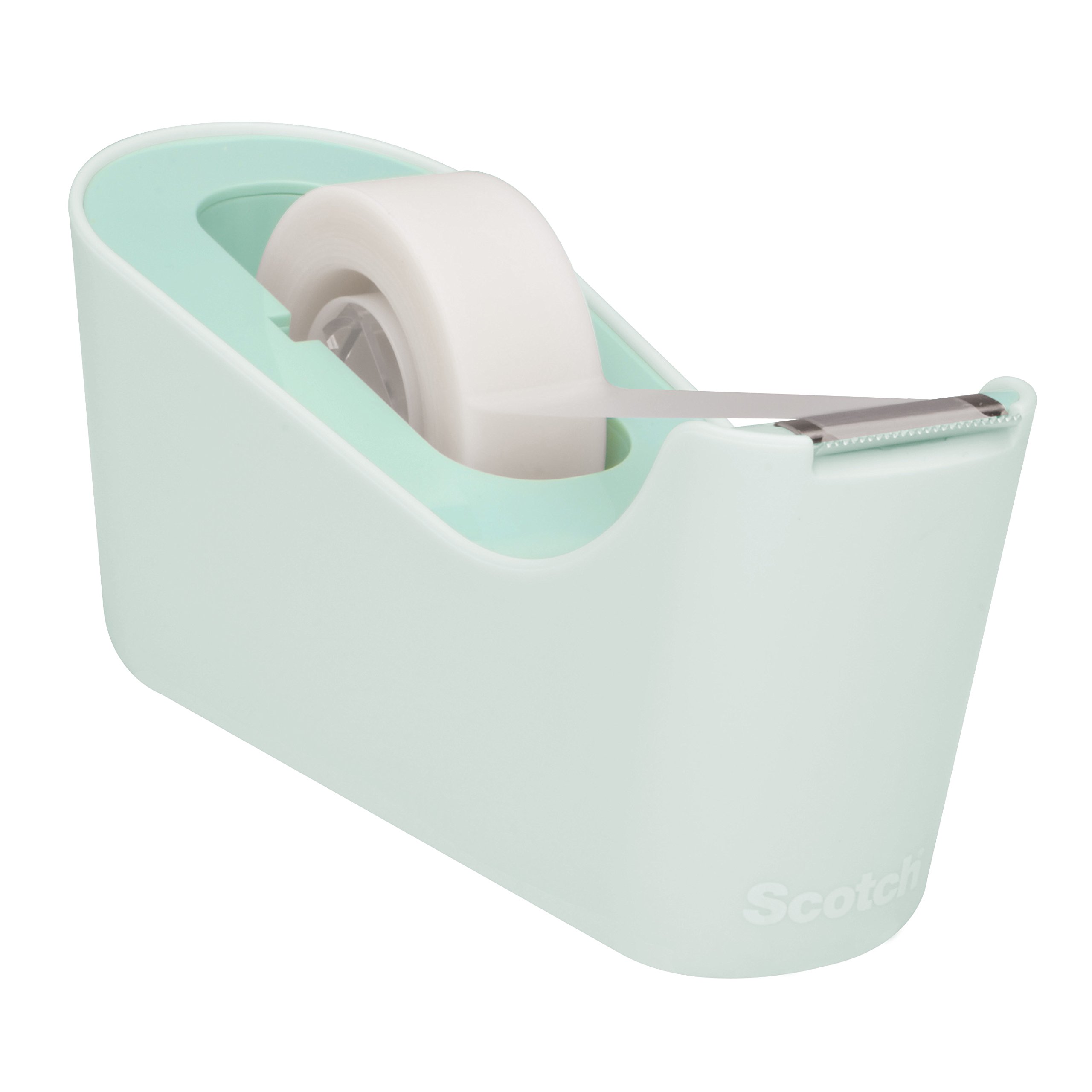 Scotch Dispensador de Cinta Adhesiva C18, Verde Menta + 1 Rollo Cinta Invisible 19 mm x 33 m, Rellenable