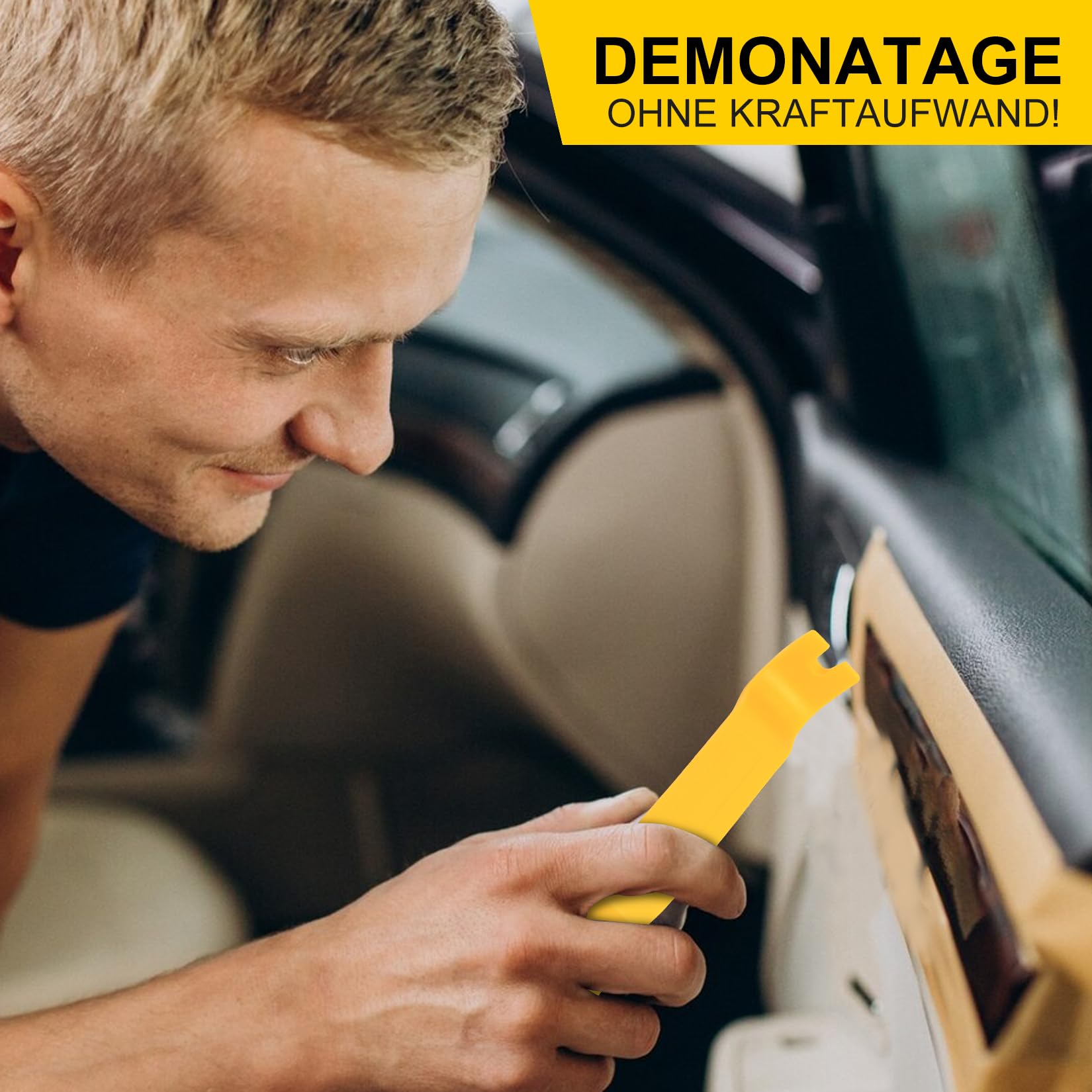 Kit Di Utensili Per Smontaggio Auto - 19 Pezzi In Nylon - Leve Per Rimozione Pannelli E Clip - Foto 9