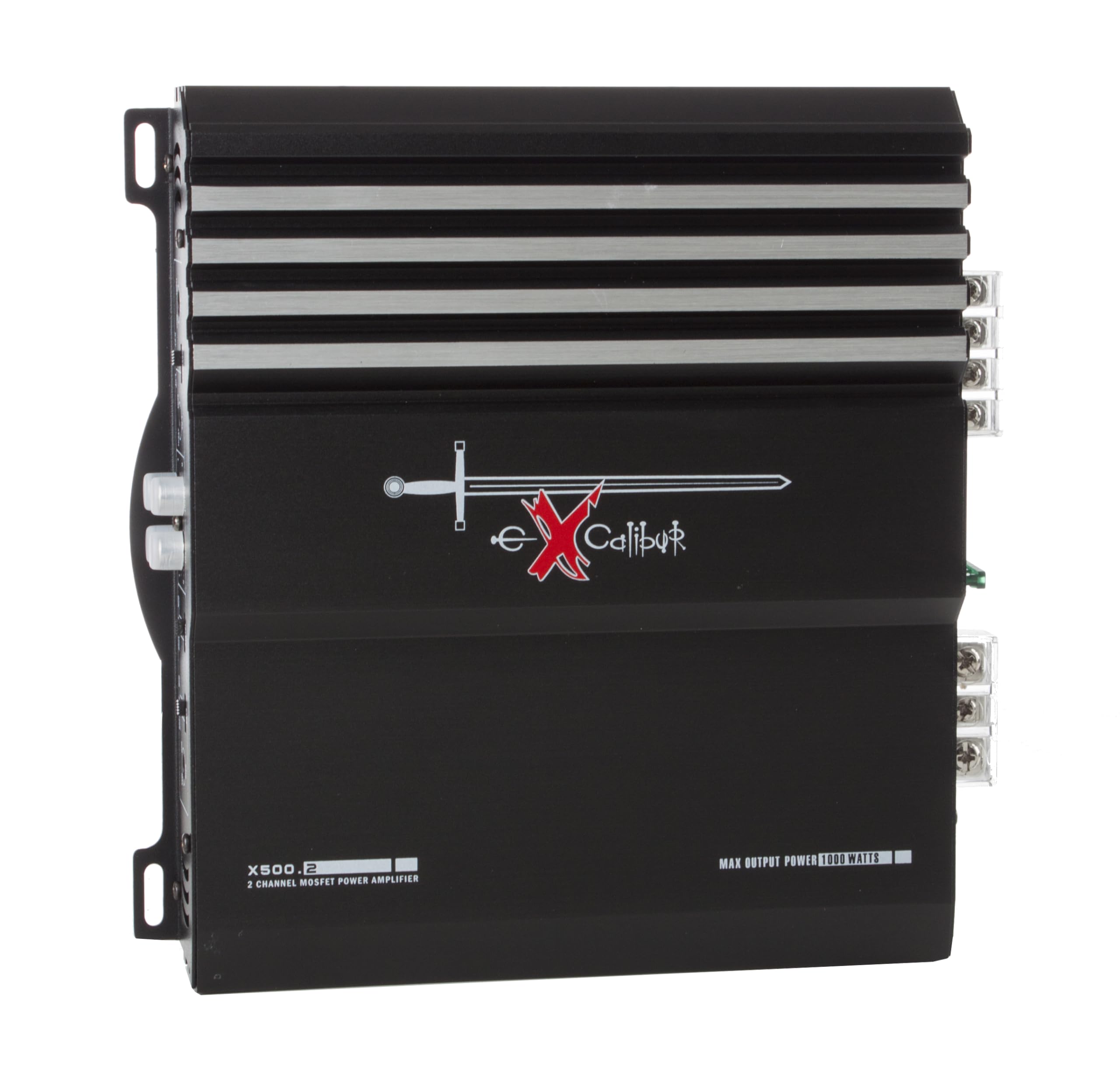 Excalibur X500.2 - Amplificatore Auto 2 Canali Hifi Stereo - 2x 500 Watt Mosfet Amplificatore audio con Bass Boost - 1000 Watt Massimo - Crossover variabile 2 Ohm