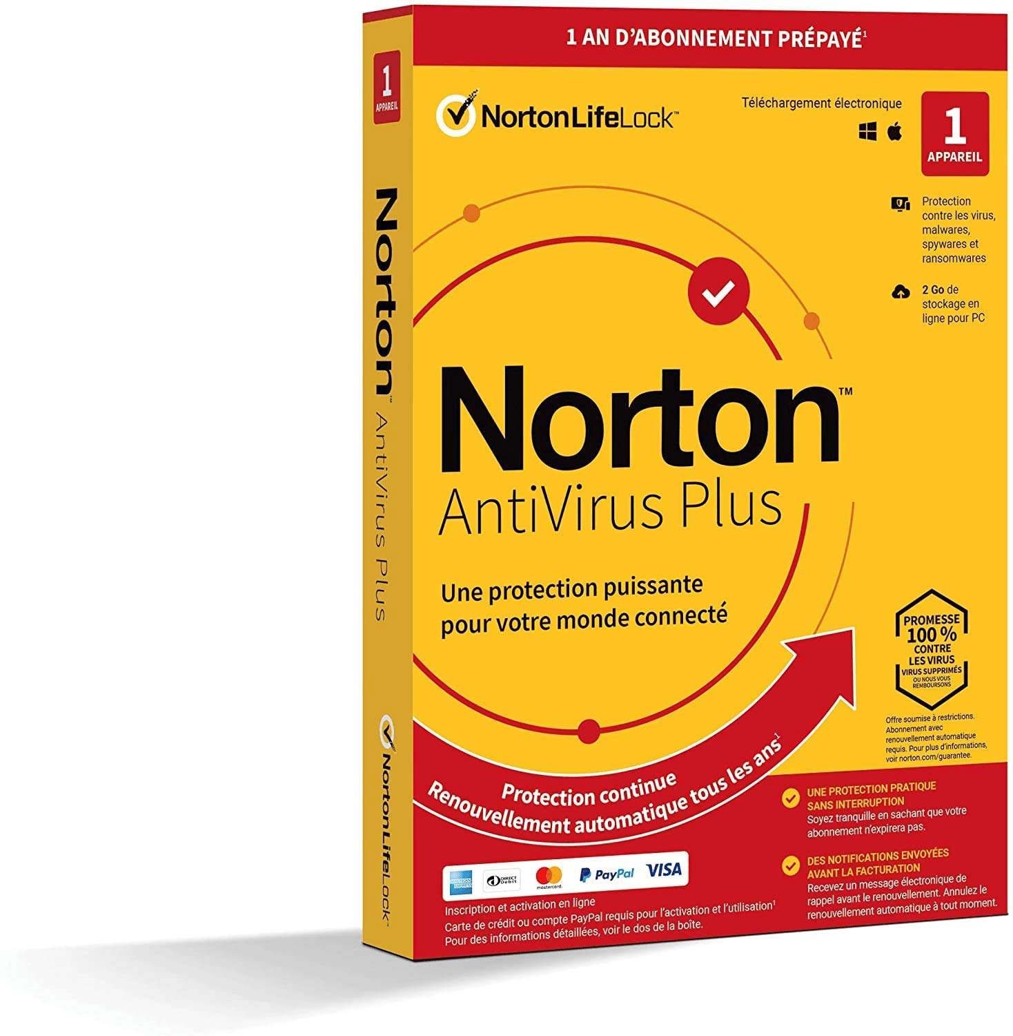 Norton Life Lock Norton™ AntiVirus Plus 2GB GE 1 USER 1 DEVICE 12MO Jahreslizenz, 1 Lizenz Antivir
