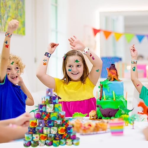 Miniatura 7 de 36 pulseras de dinosaurio para niños, paquete de recuerdos de fiesta, juguetes de dinosaurio con diseño variado, suministros de fiesta de