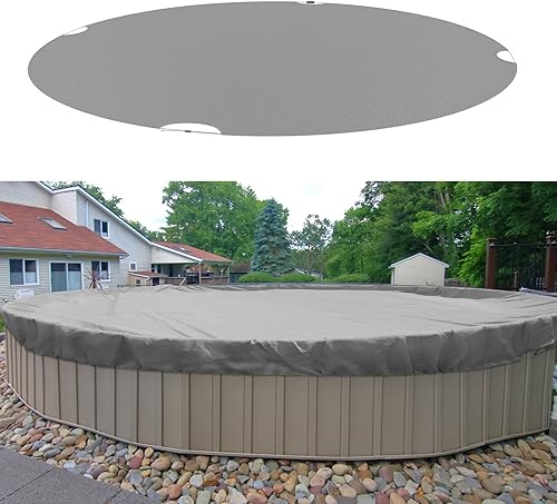 SunnyRoyal Cubierta de piscina para piscinas sobre el suelo, cubierta redonda de invierno de 12 pies para piscinas de 8 pies, cubierta de seguridad