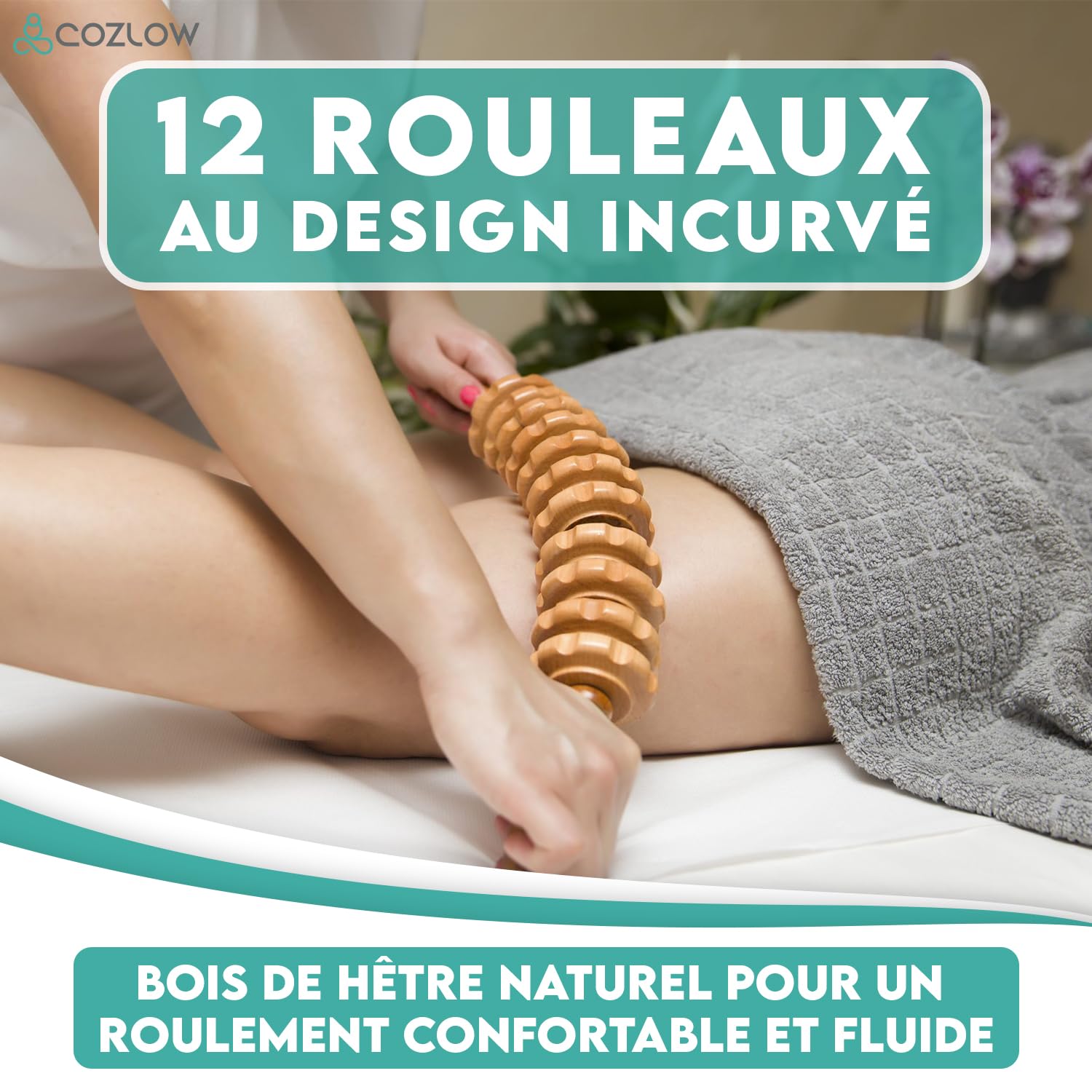 Outils de massage thérapeutique au bois 6 en 1 – Kit de maderoterapia professionnel pour la mise en forme et la sculpture du corps – Bâton de rouleau de massage pour drainage lymphatique – par Cozlow
