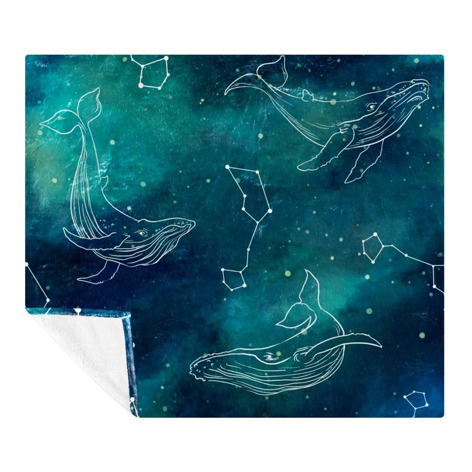 Couverture polaire microfibre pour lit plaid canapé doux motif constellation et nébuleuse