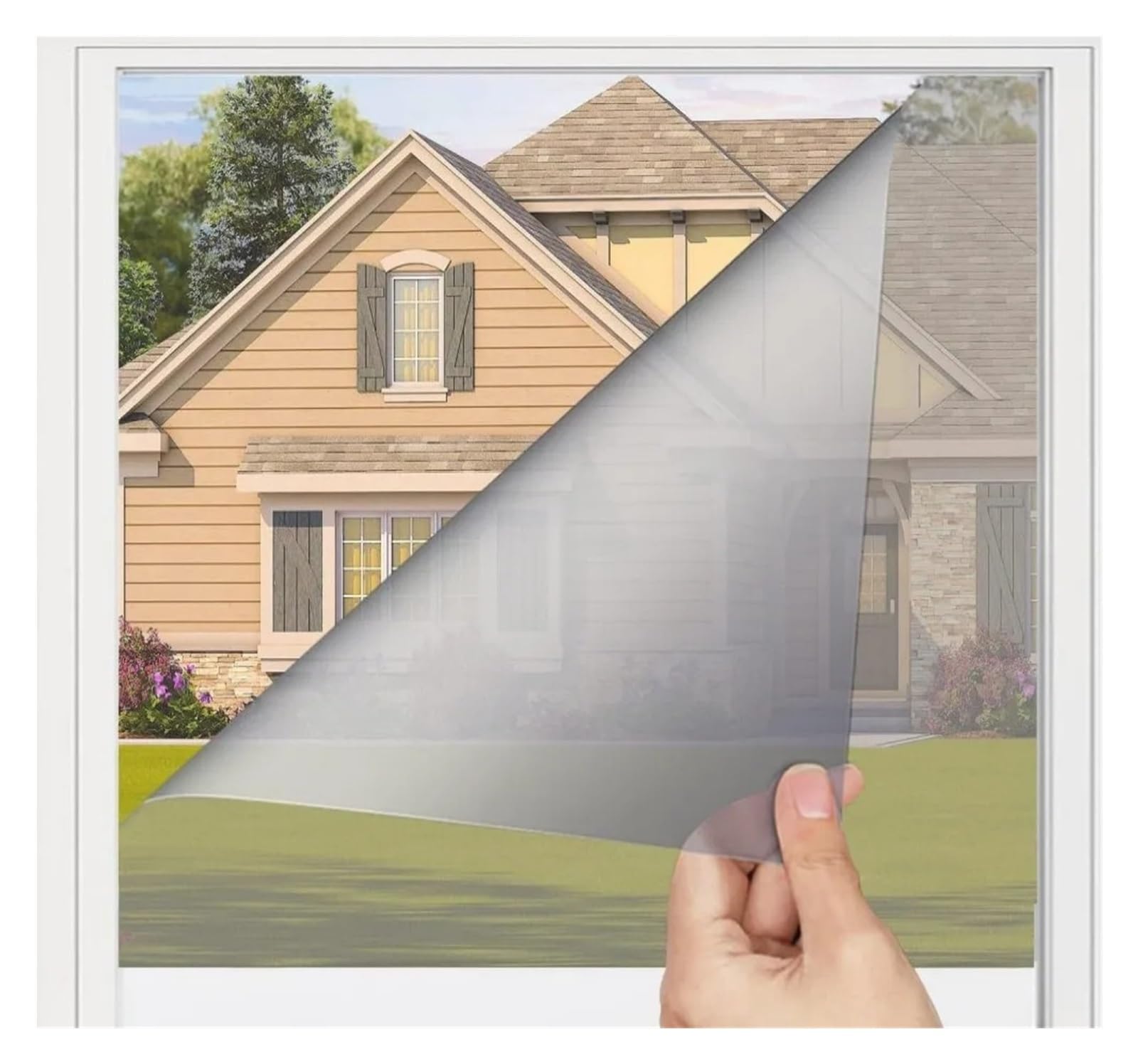 Reflective Window Film Privacy Window Film One Way Mirror Glass Tint Heat Control Sun Blocking Sliding Door Tinting Reflective Static Cling Home(55x200cm)
