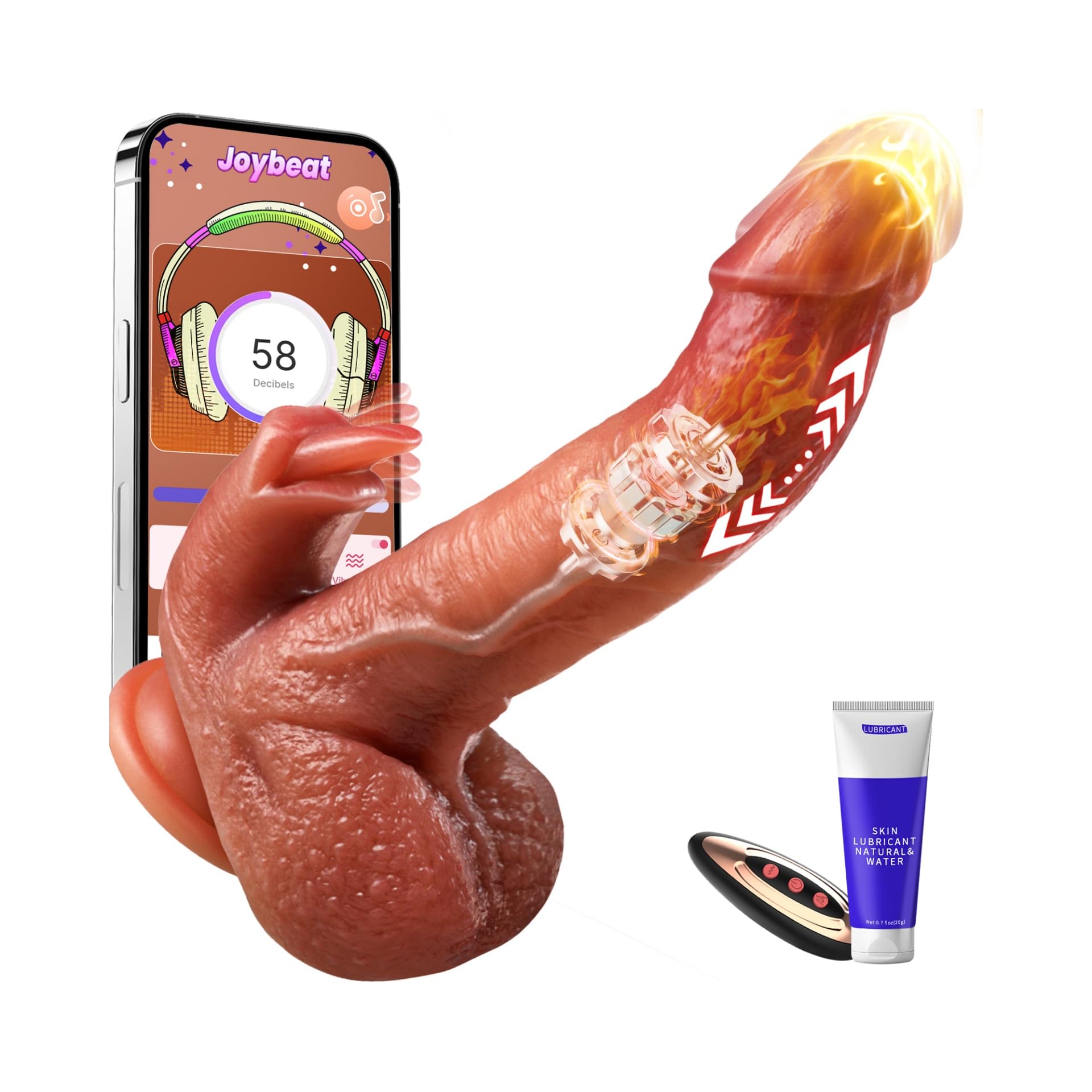 Gode Vibromasseur Va et Vient Sex Toys Gode XXL realiste Large Sex Toys Femme avec...