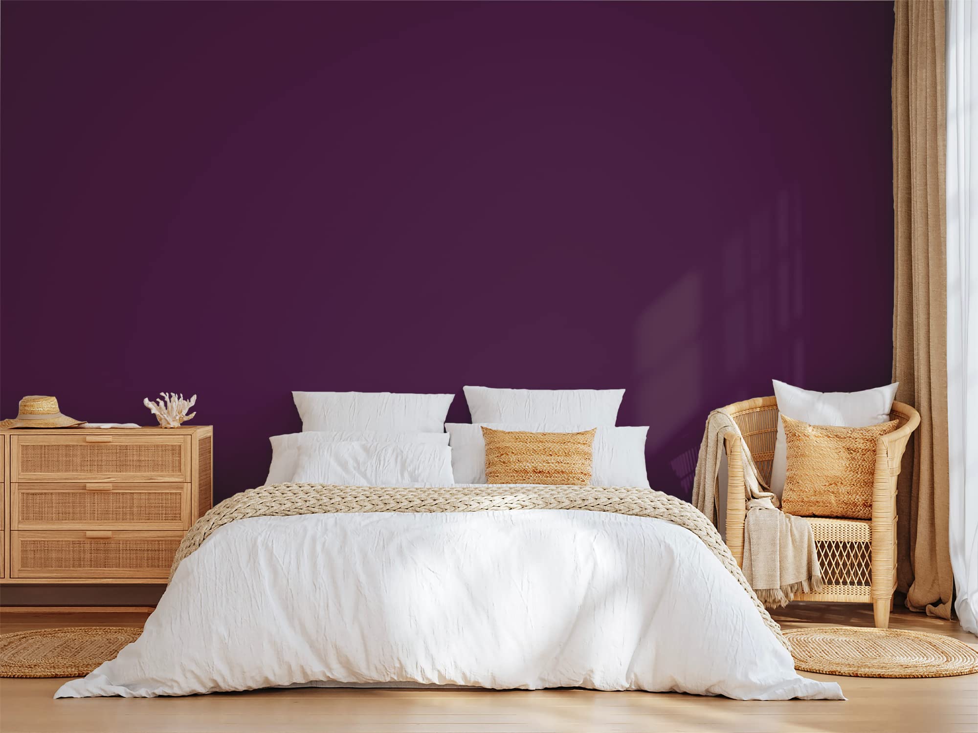 Pintura natural ecológica interior exterior de satén Natura – 10 l/130 m² [Clase energética A+], morado berenjena