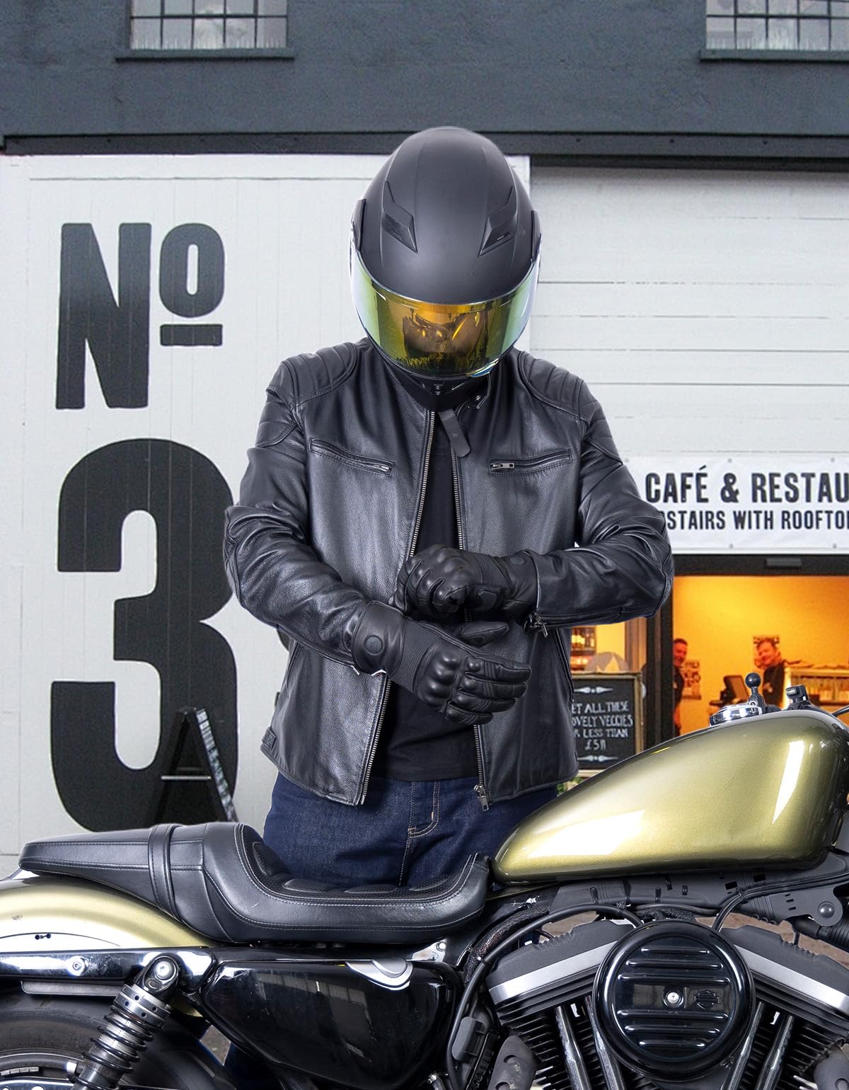 KEMIMOTO Guantes Moto Invierno Piel, Impermeables y Resistentes al Viento, con Pantalla Táctil, para Hombres y Mujeres, Exteriores Actividades de Invierno