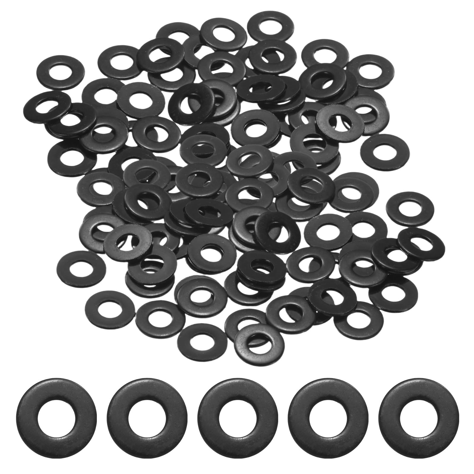 M METERXITY 200-Pack 8# Flat Washers 7/16in OD Black Galvanized